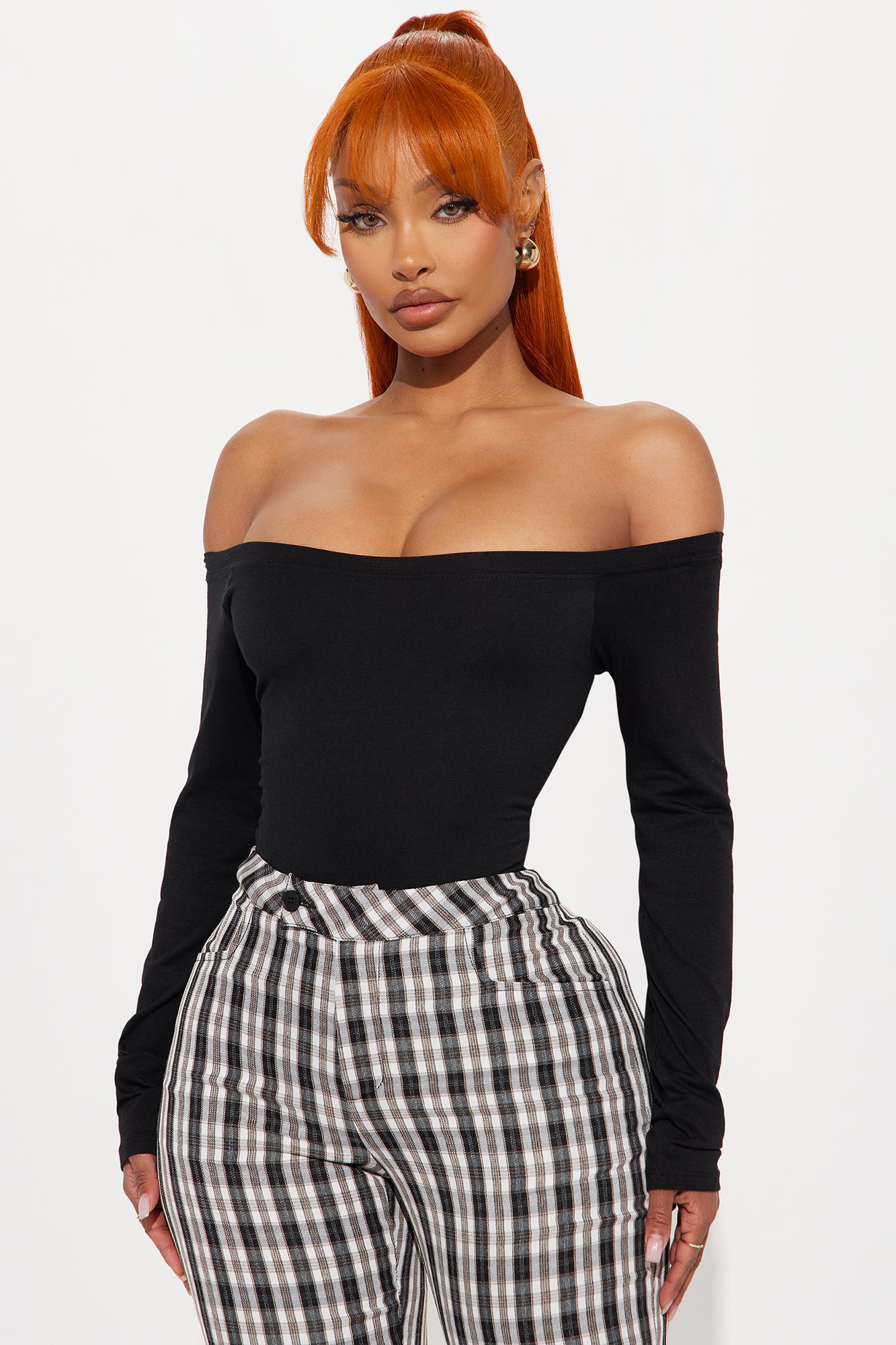 Jamie Off Shoulder Bodysuit - Black