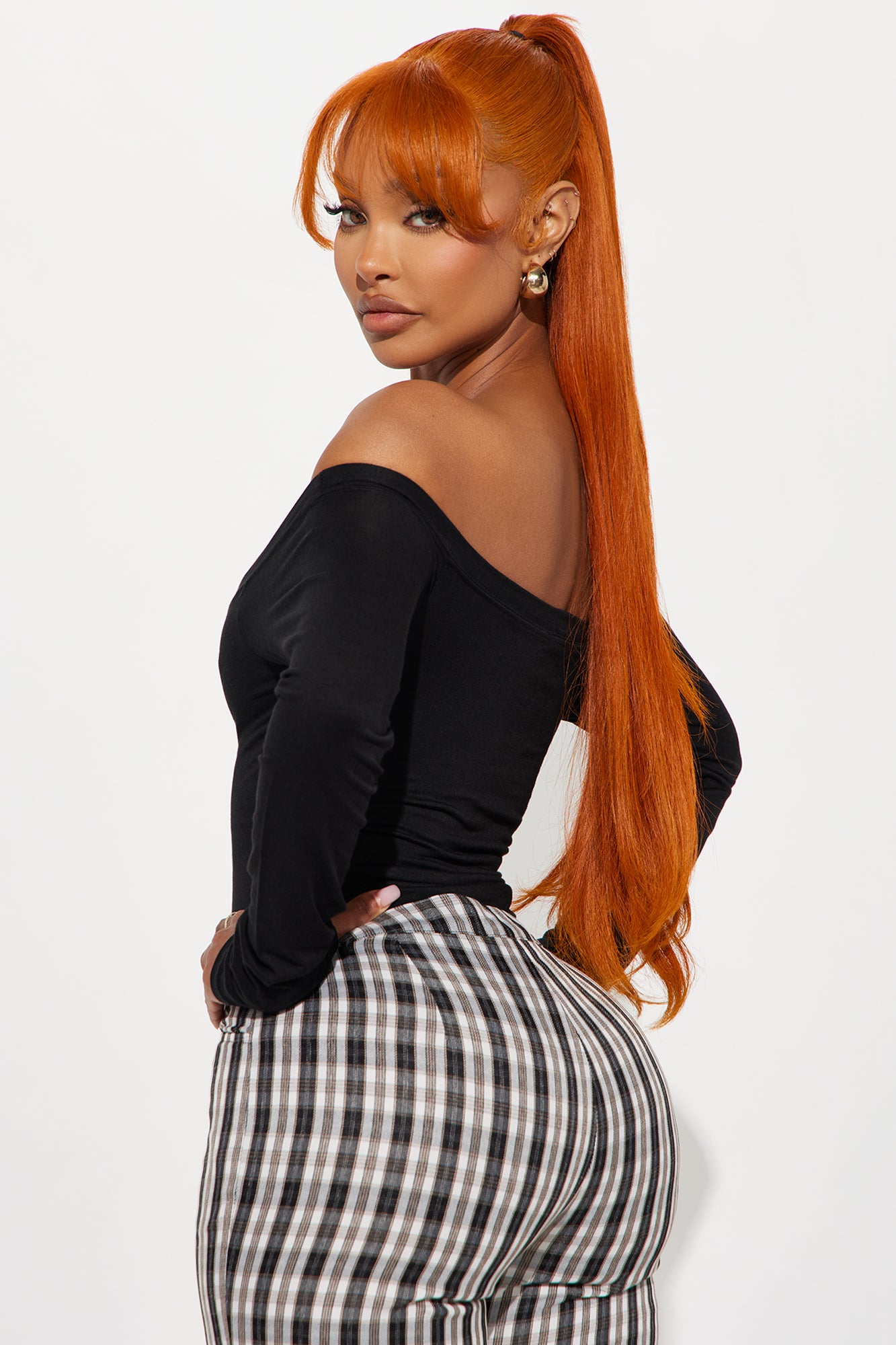 Jamie Off Shoulder Bodysuit - Black