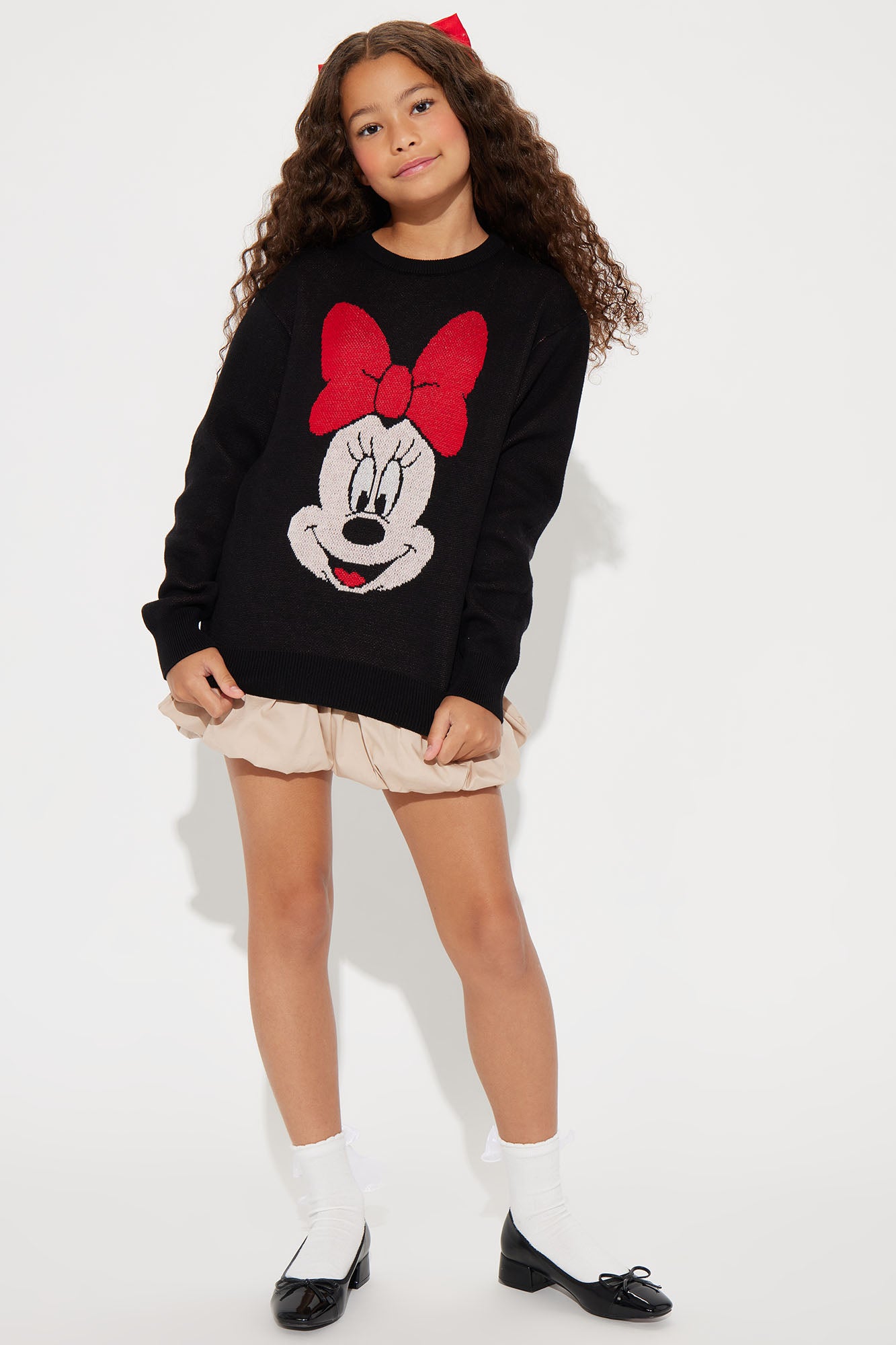 Mini Minnie Mouse Wink Sweater - Black/combo