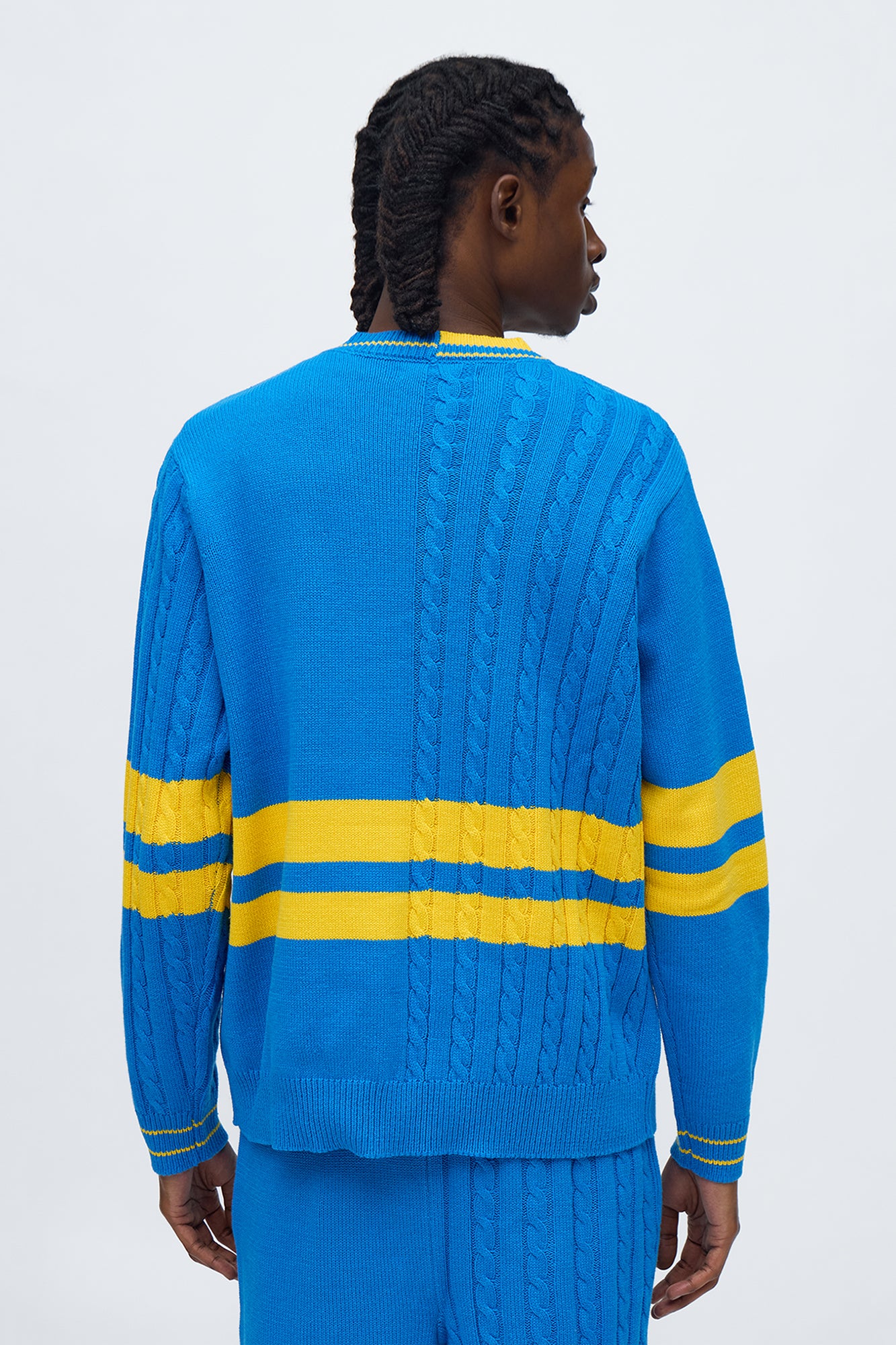 Preppy Life V Neck Sweater - Blue/combo