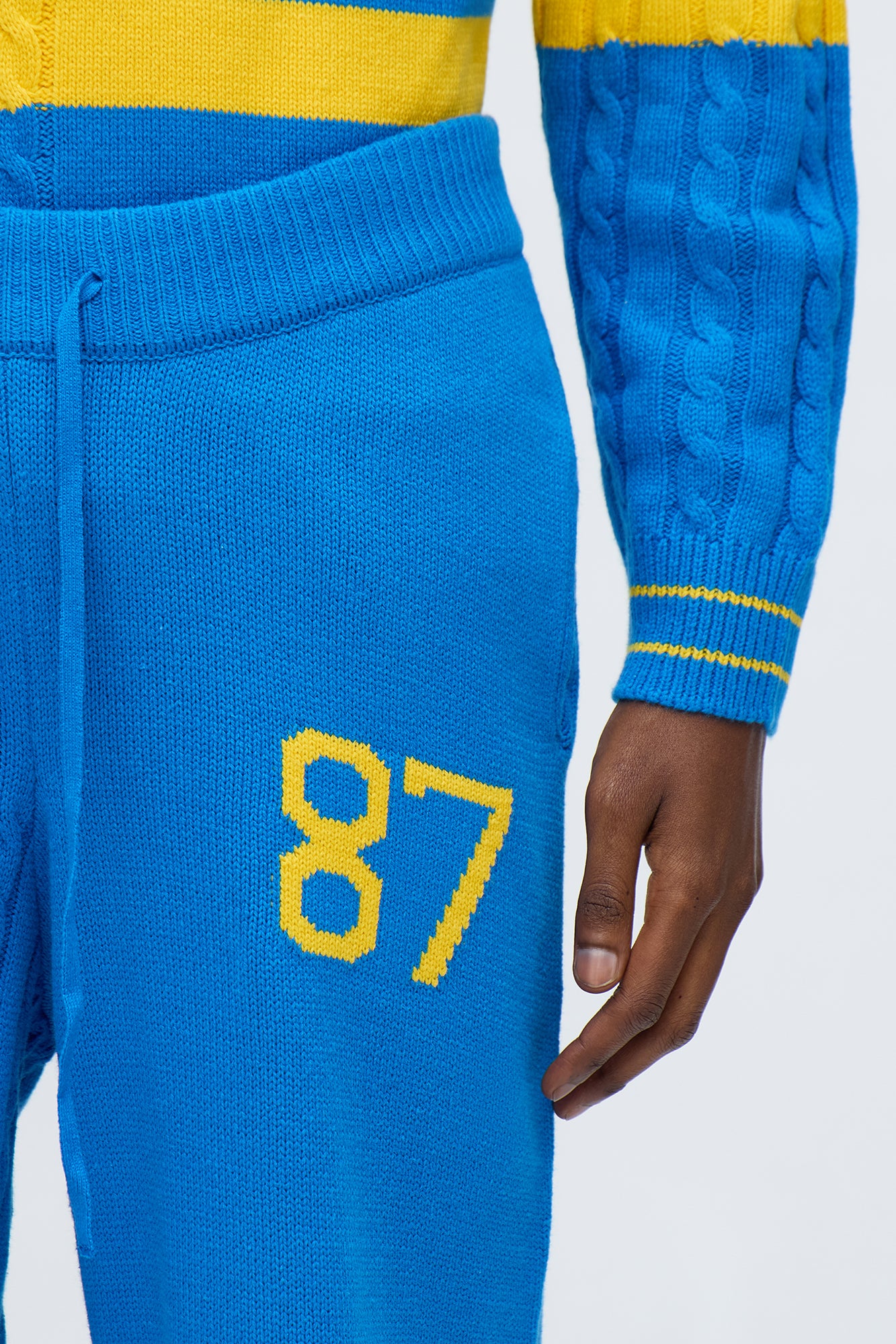 Preppy Life Sweater Knit Pant - Blue/combo