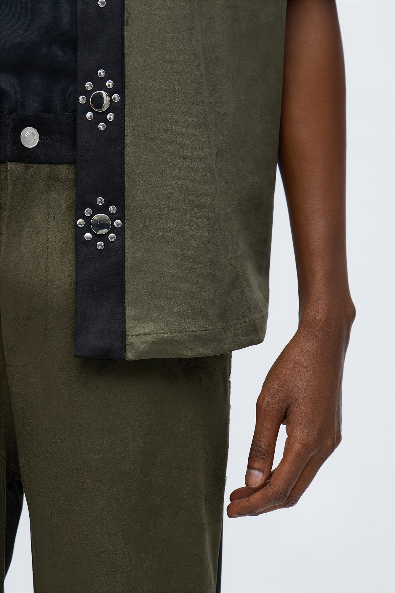 High Noon Studded Flare Pant - Olive