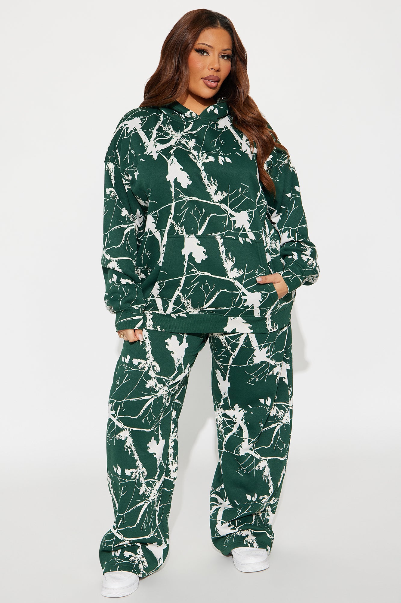 Kendall Washed Fleece Lounge Hoodie - Hunter