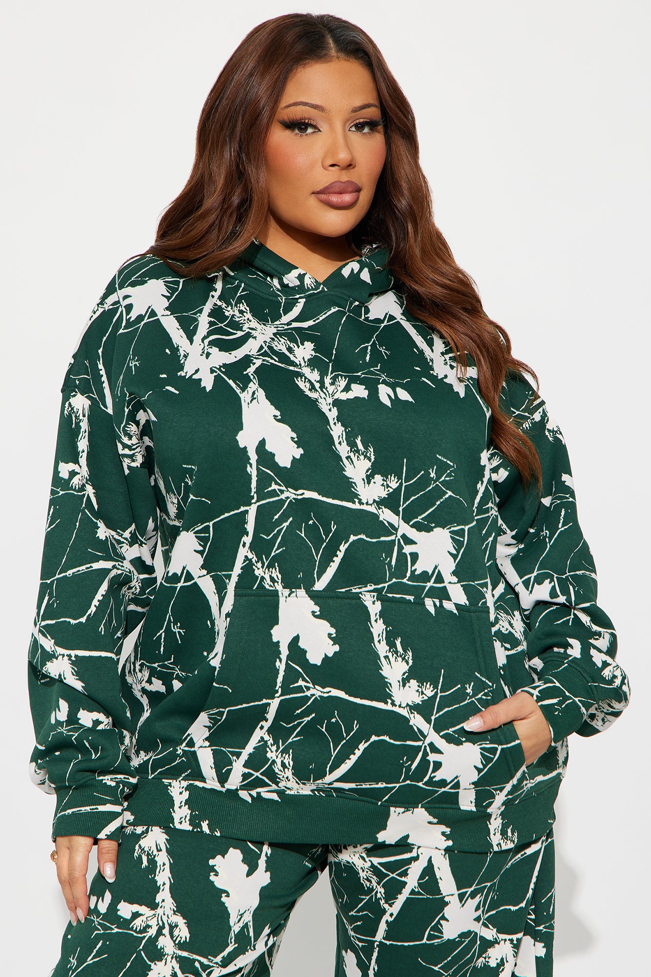 Kendall Washed Fleece Lounge Hoodie - Hunter
