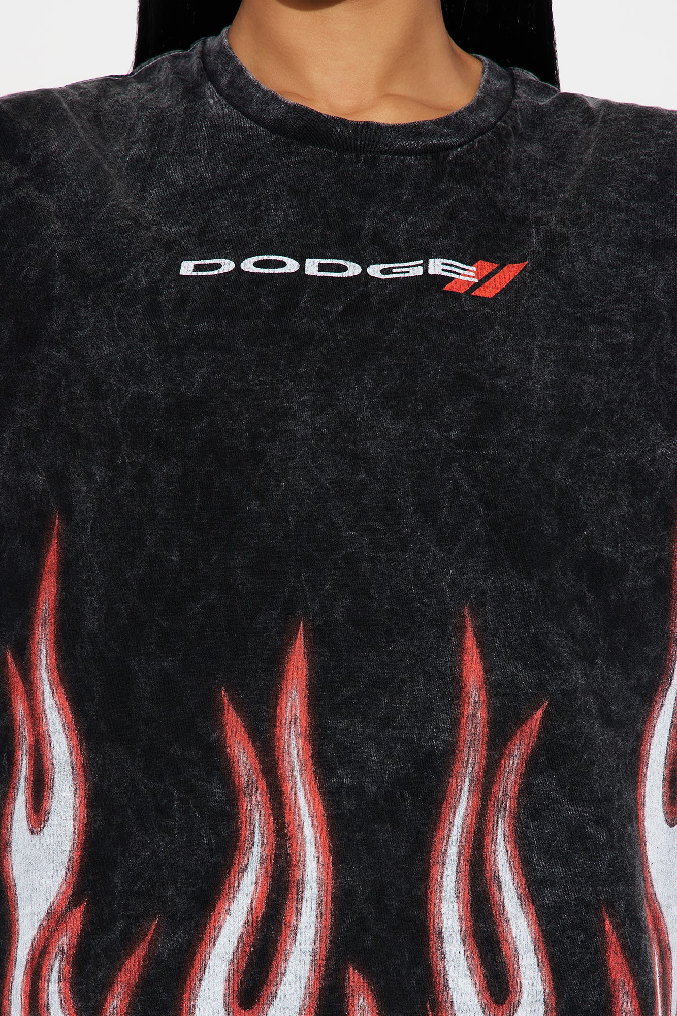 Dodge Flames Washed Tee - Black Wash