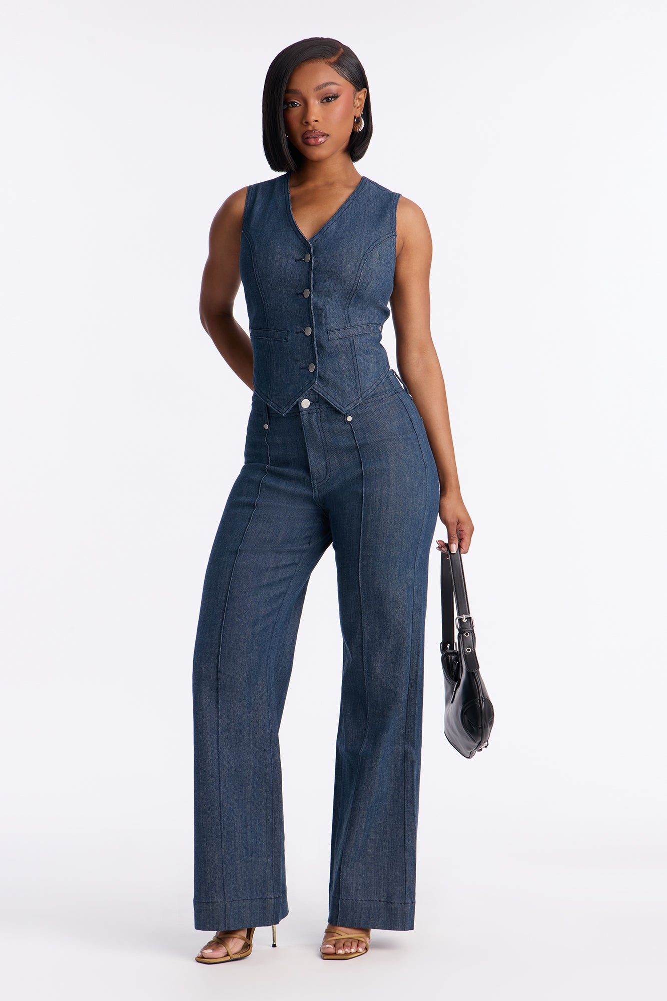Take It Offline Stretch Tailored Vest - Dark Wash