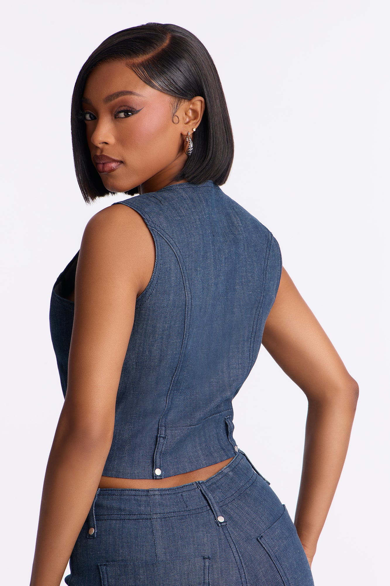 Take It Offline Stretch Tailored Vest - Dark Wash