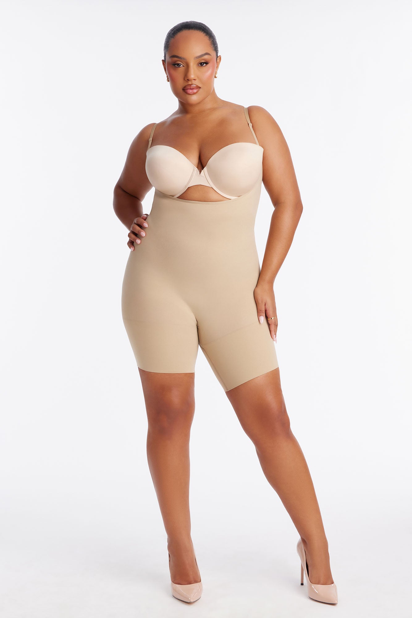 Nova Sculpt Seamless Strong Compression Butt Lifting Bodysuit - Sand