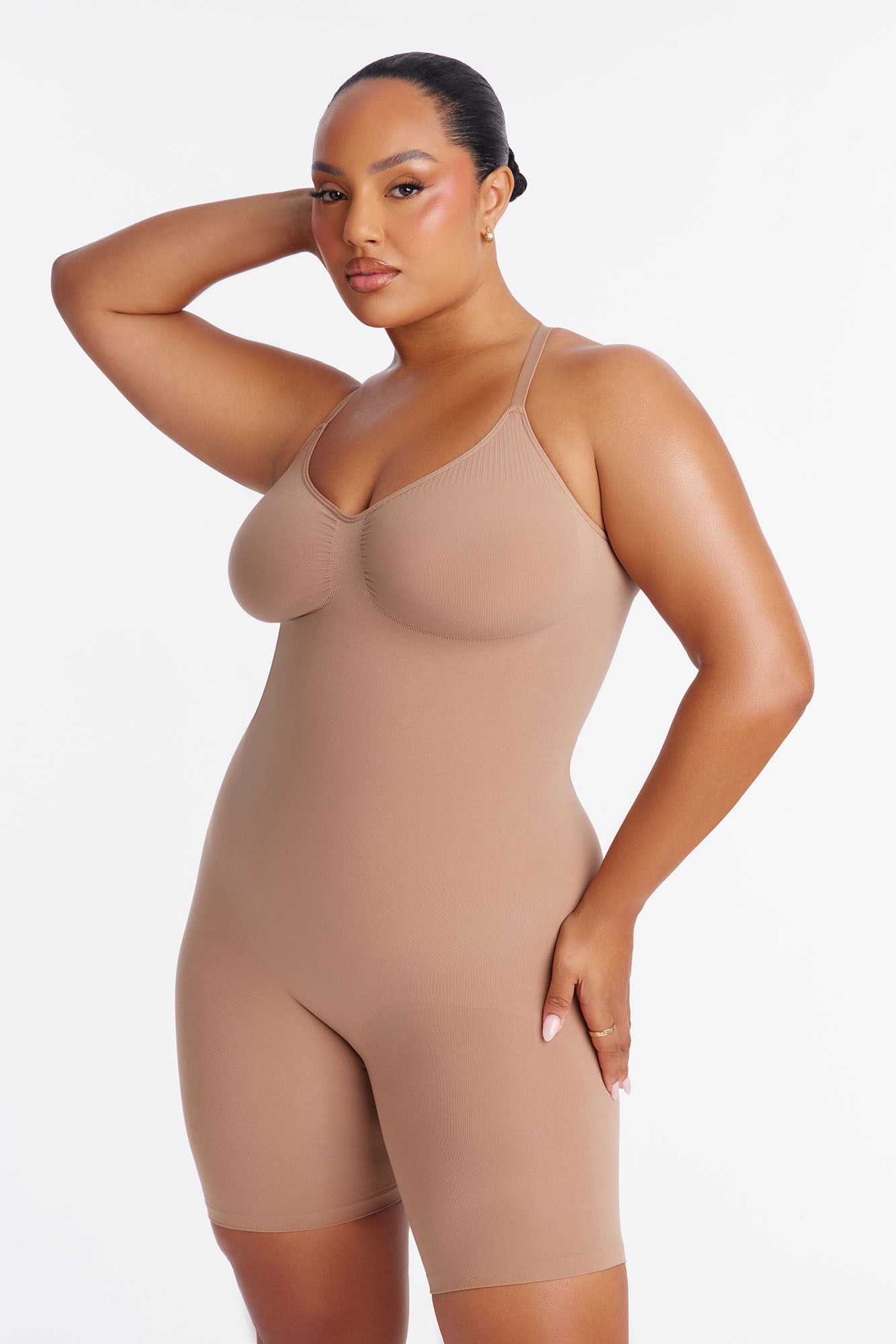 Nova Sculpt Seamless Strong Compression Low Back Thigh Shaping Bodysuit - Nude