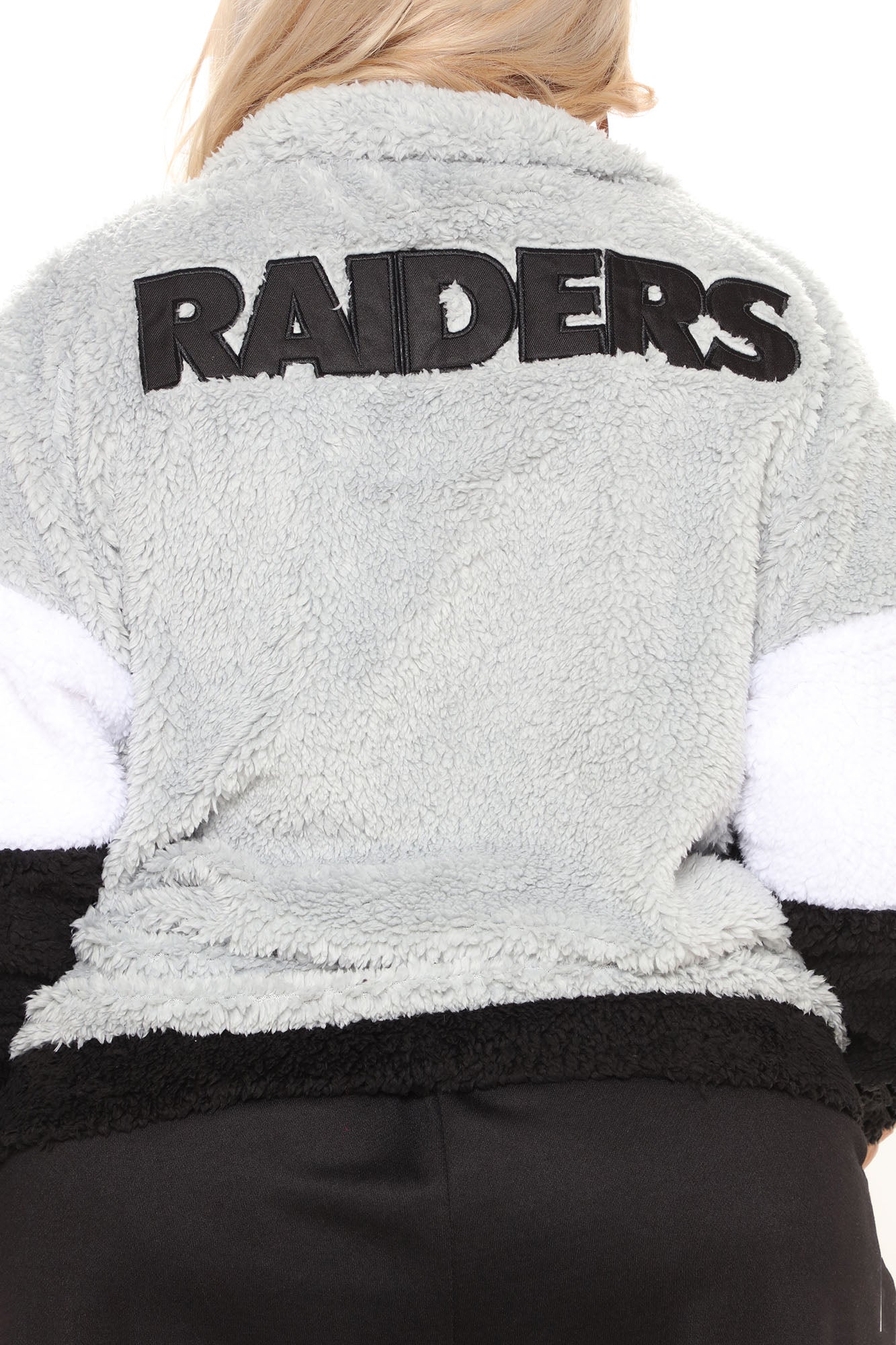 NFL Raiders Sherpa Jacket - Grey/Black