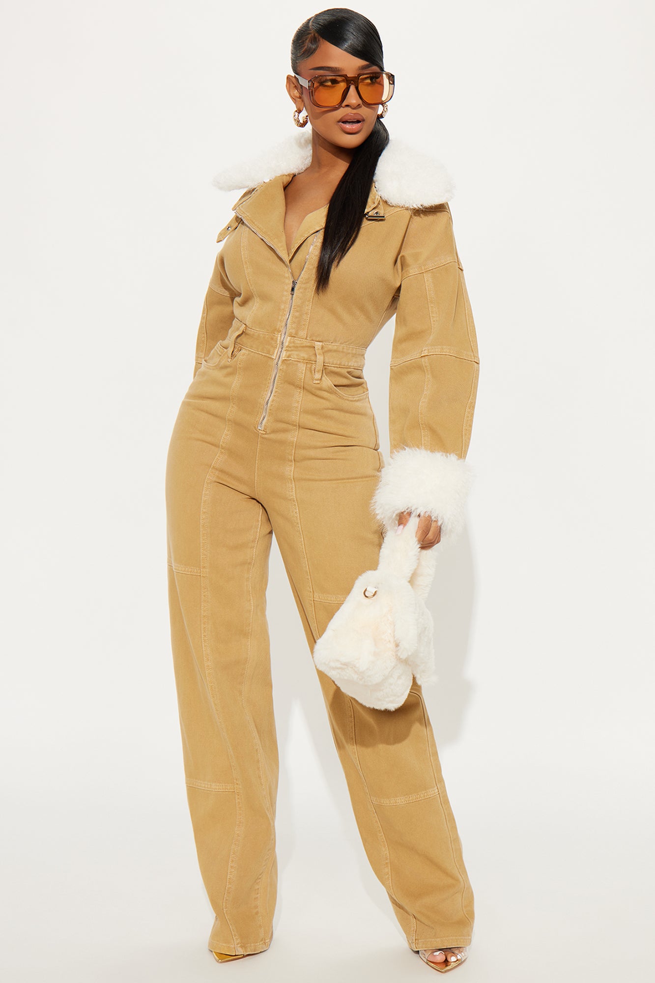 Just How I Like It Denim Jumpsuit - Khaki