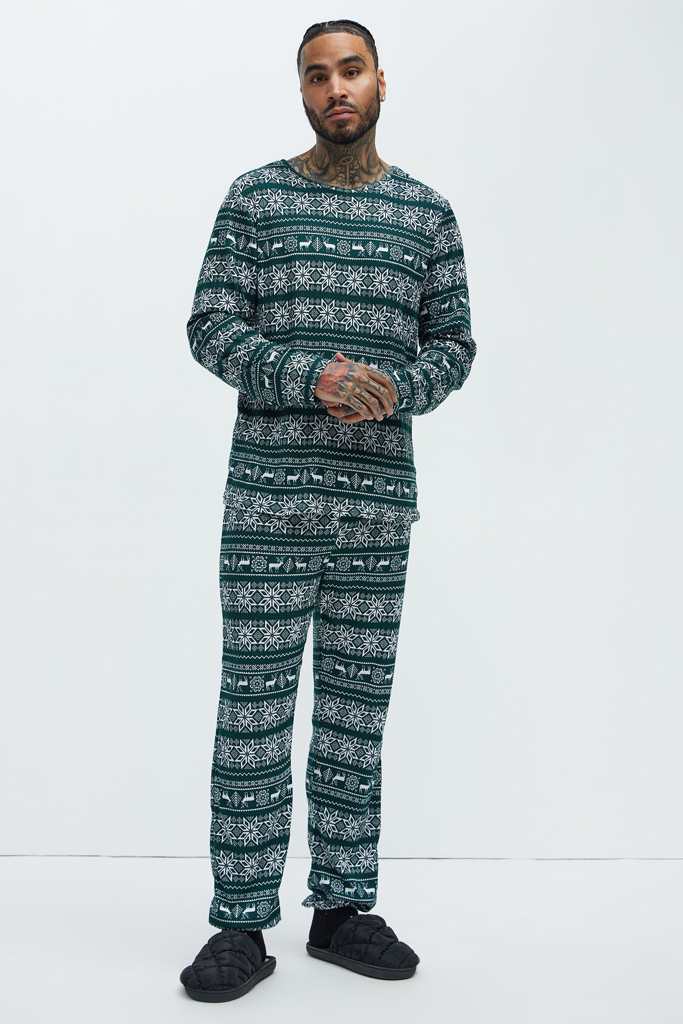 Holiday Feeling Christmas Holiday PJ Set - Green