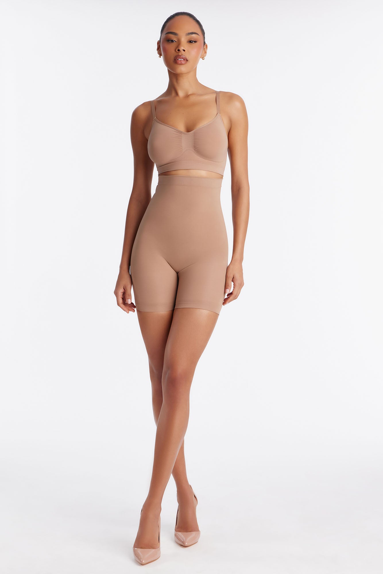 Nova Sculpt Seamless Strong Compression Thigh Shaper - Nude