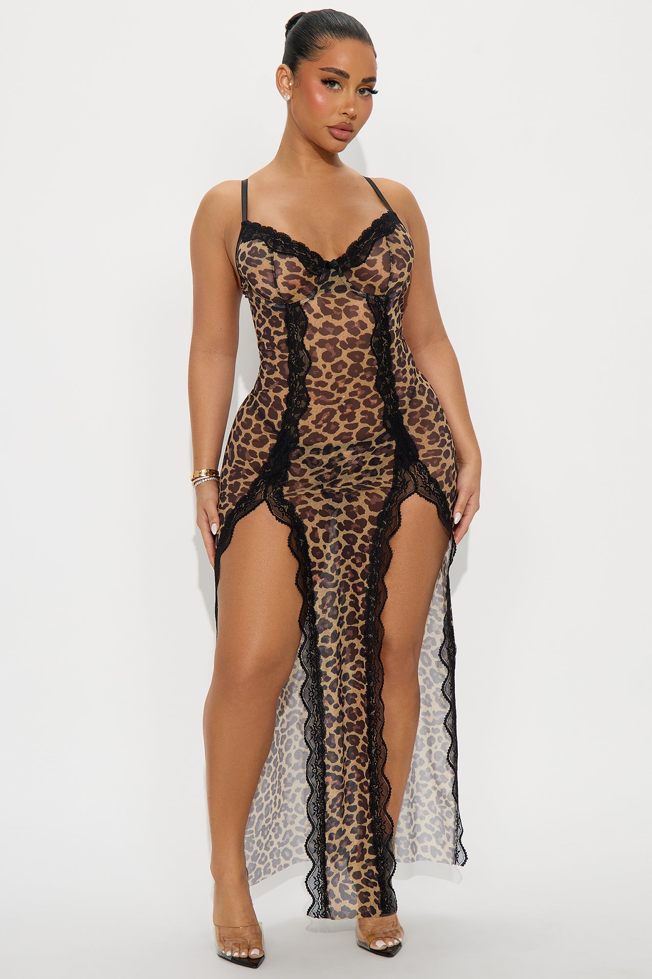 Been Like This Leopard Mesh Gown - Leopard