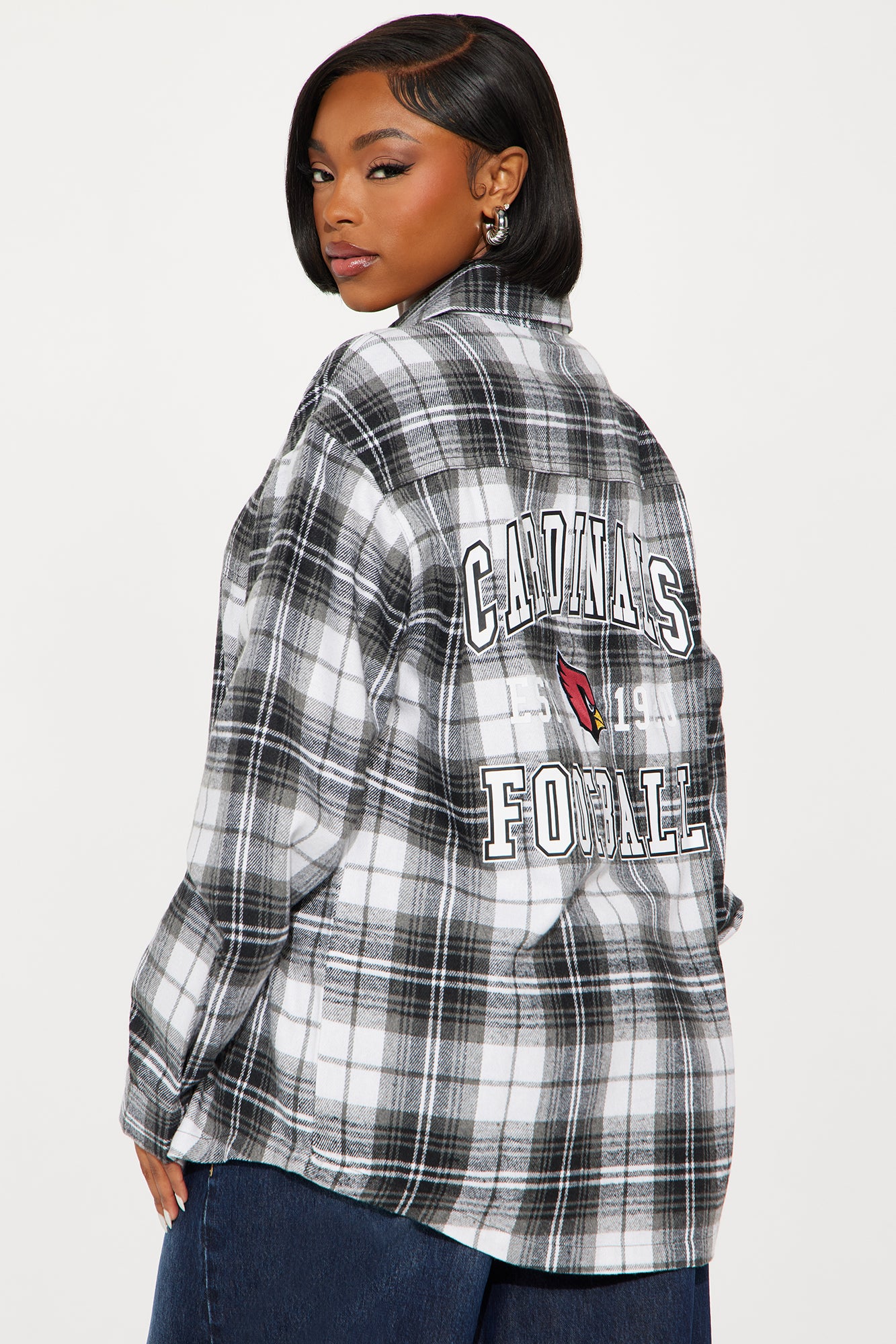 NFL Arizona Cardinals Plaid Flannel - Black/combo