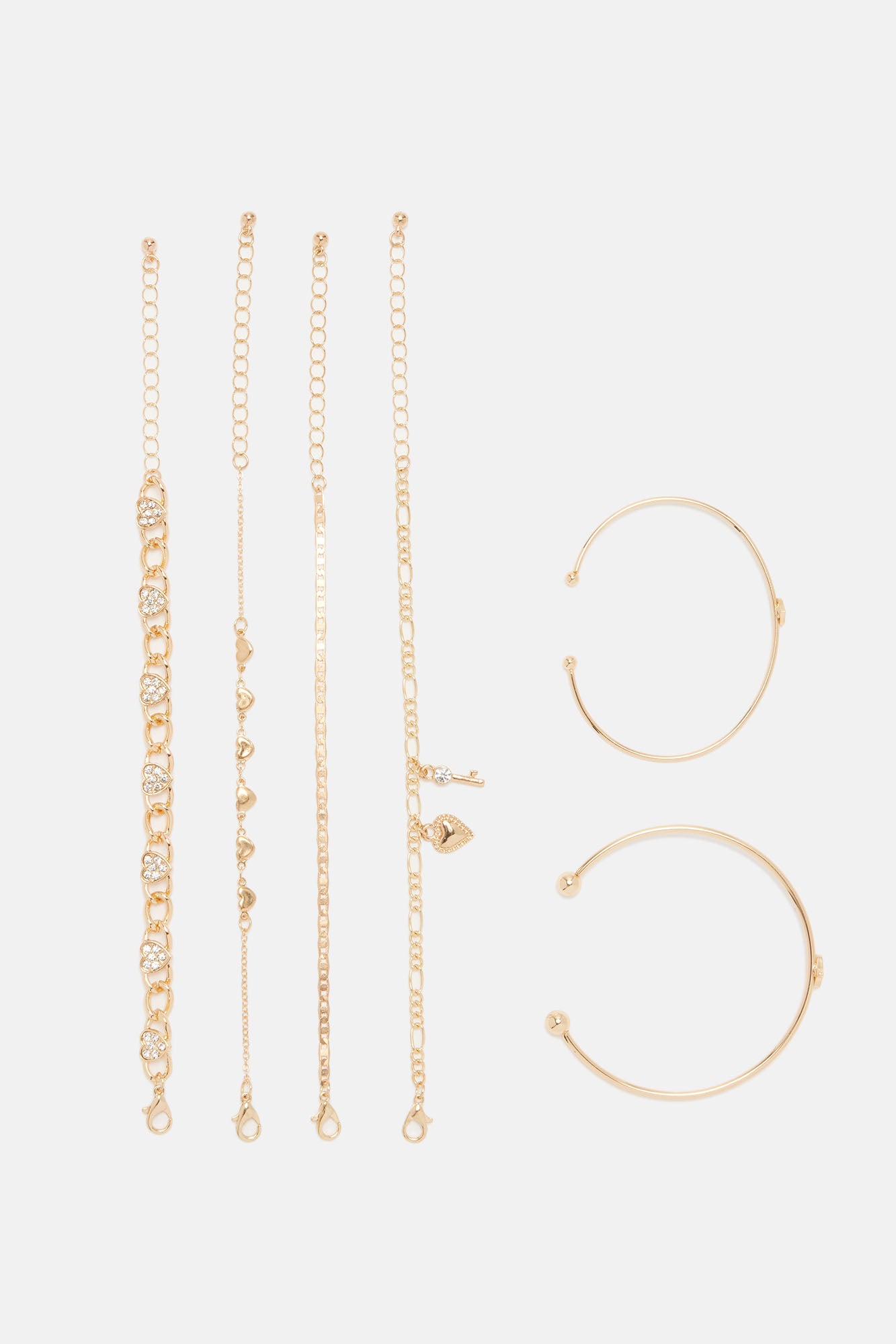 Shining With Positivity 6 Piece Bracelet Set - Gold