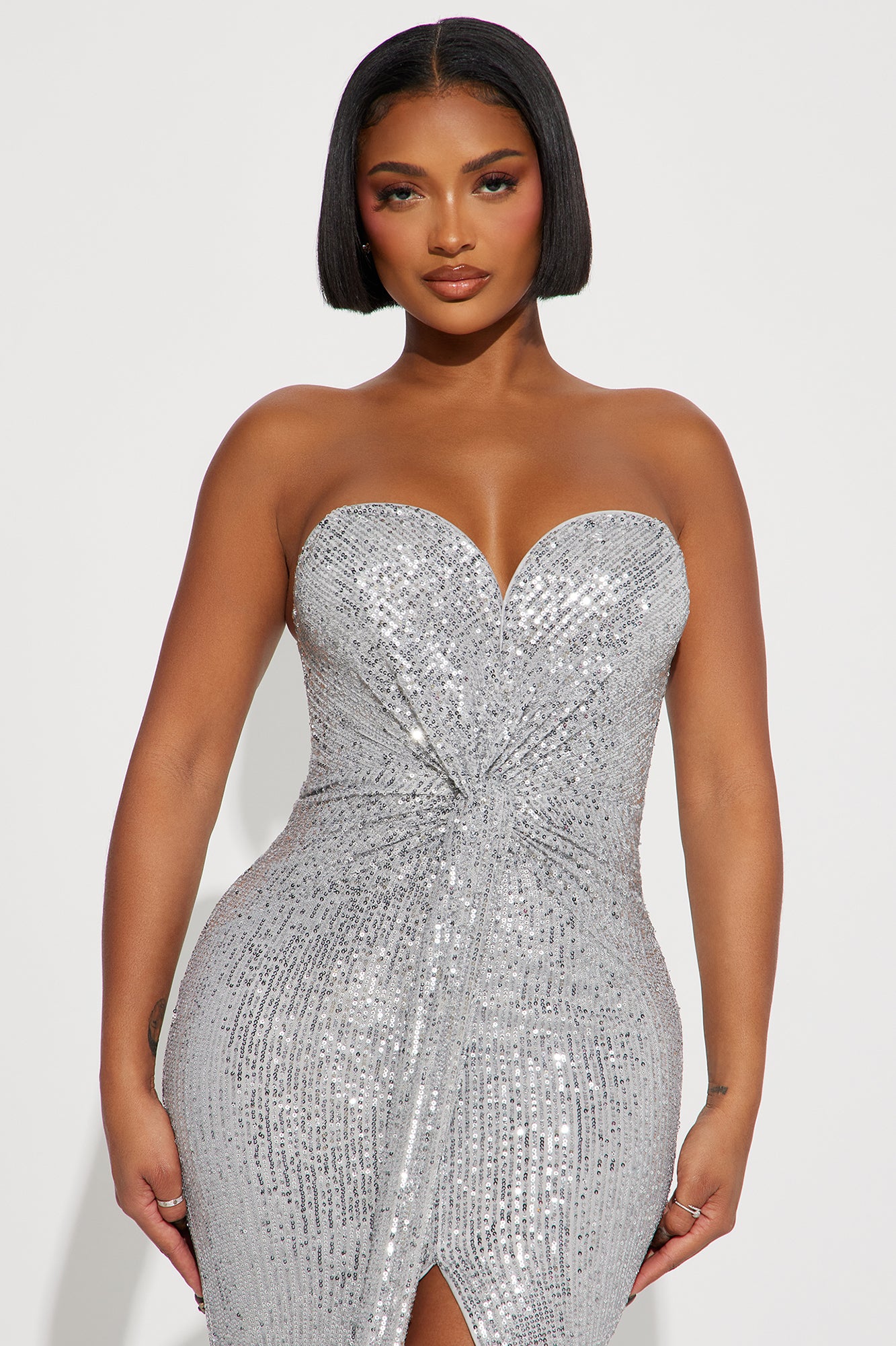 Celeste Sequin Maxi Dress - Silver