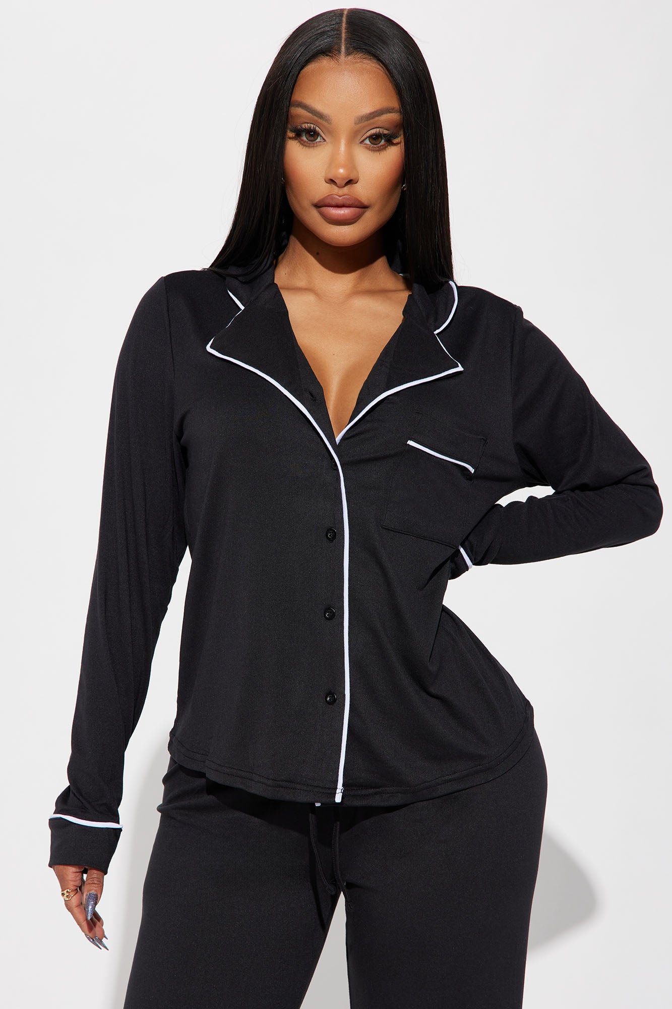 In The Morning PJ Pant Set - Black