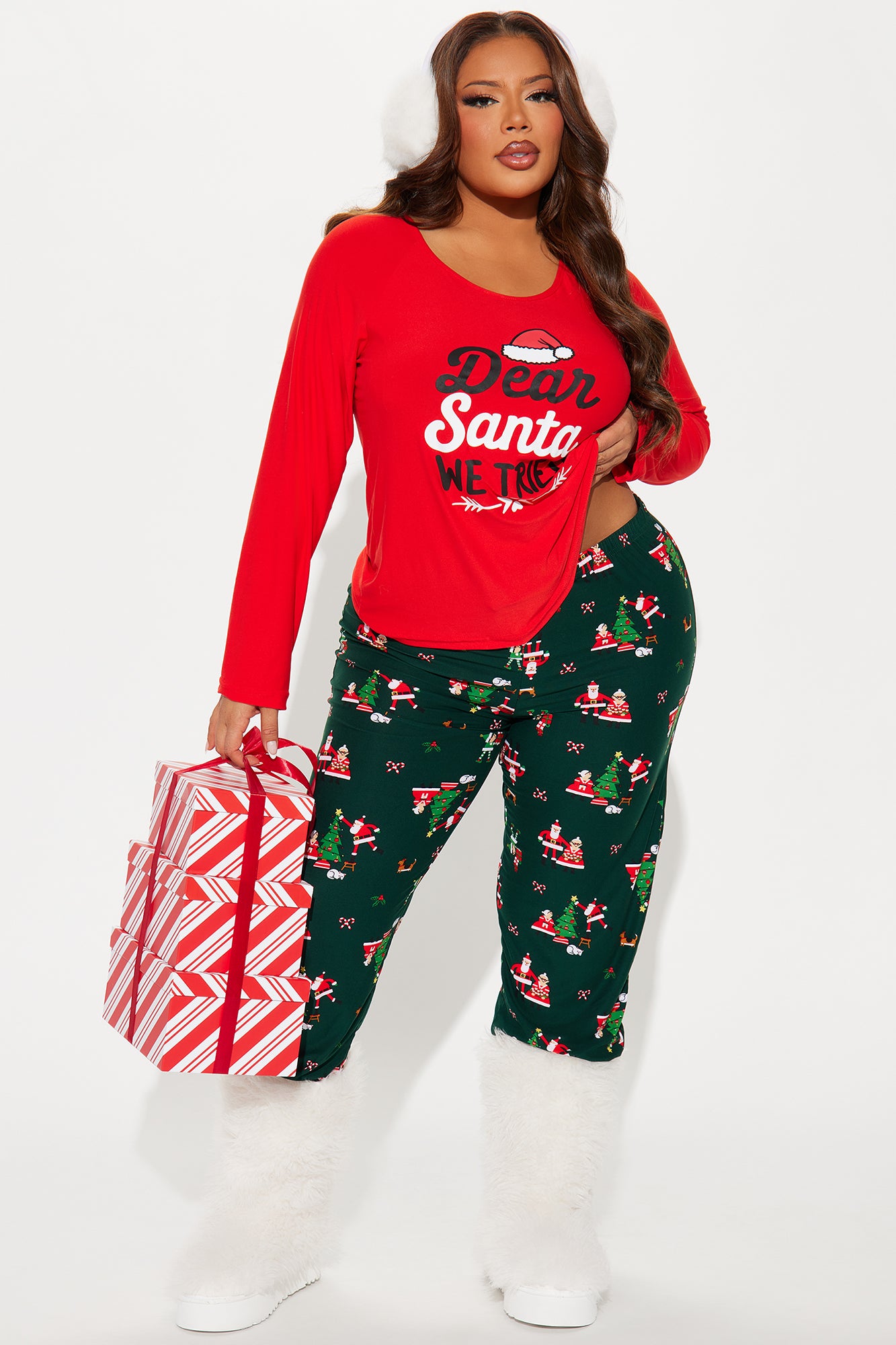 Dear Santa Matching Family PJ Pant Set - Red/combo