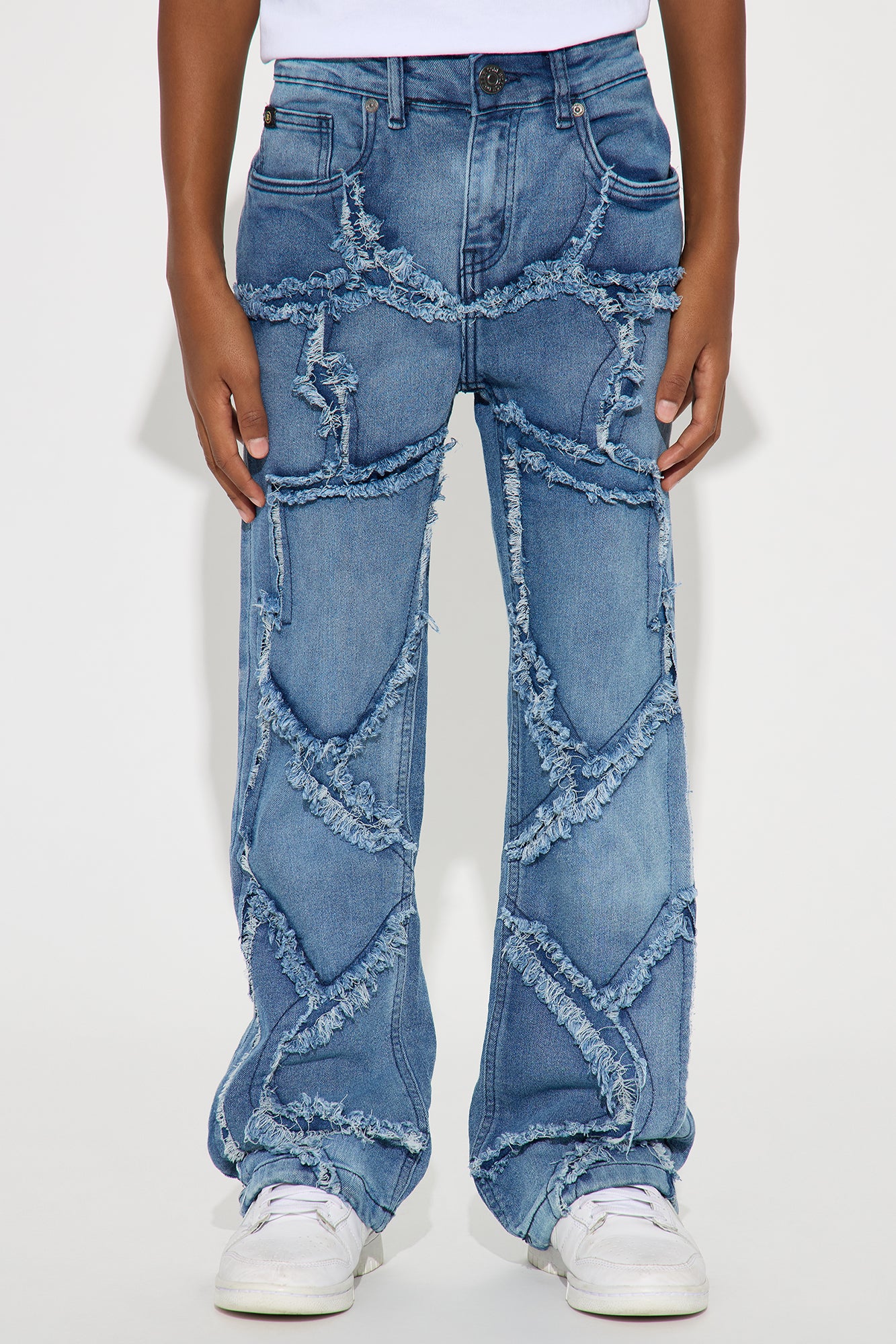Mini Slipped Through The Cracks Straight Leg Jeans - Light Blue Wash