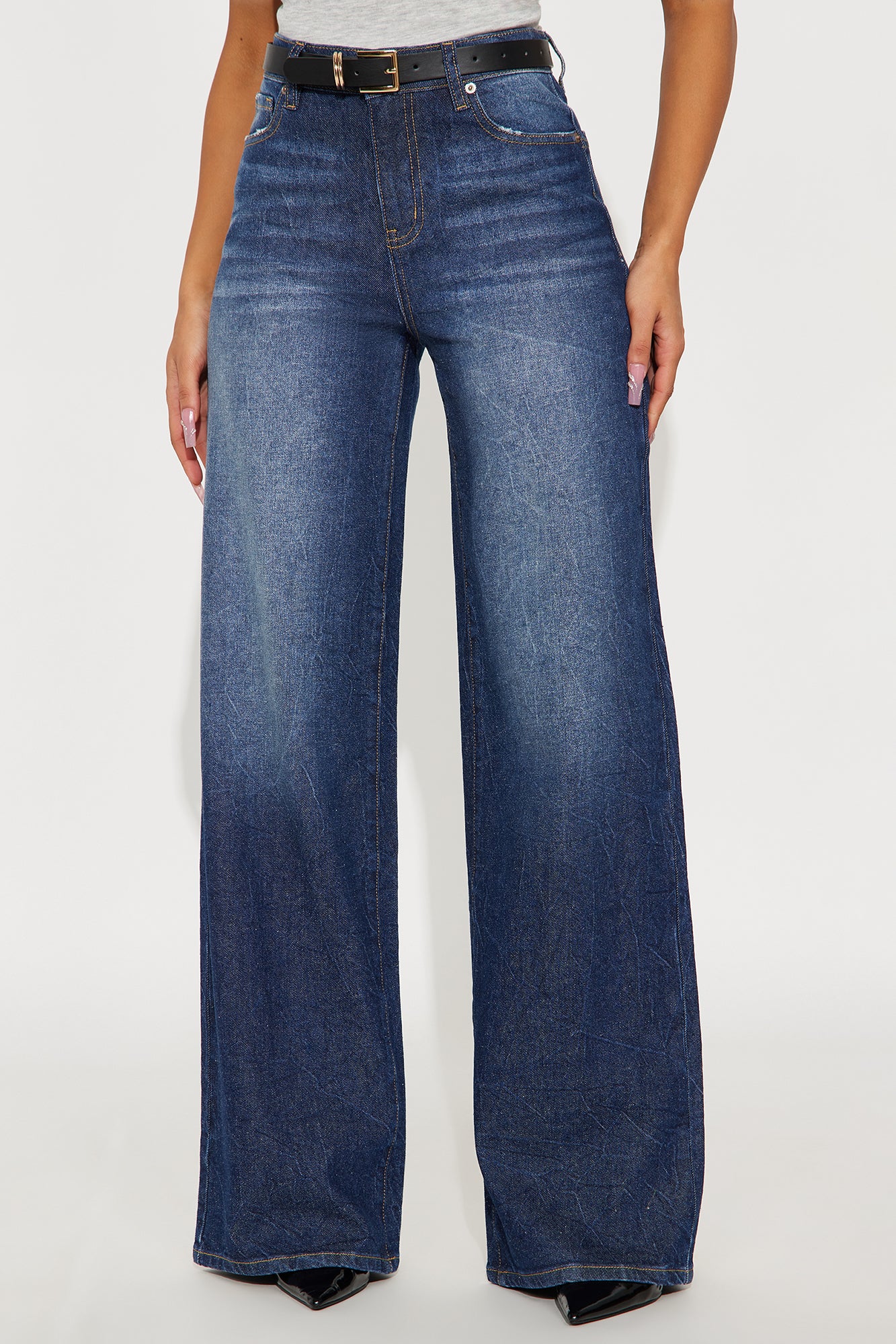 Shock And Awe Vintage Tinted Baggy Jeans - Dark Wash