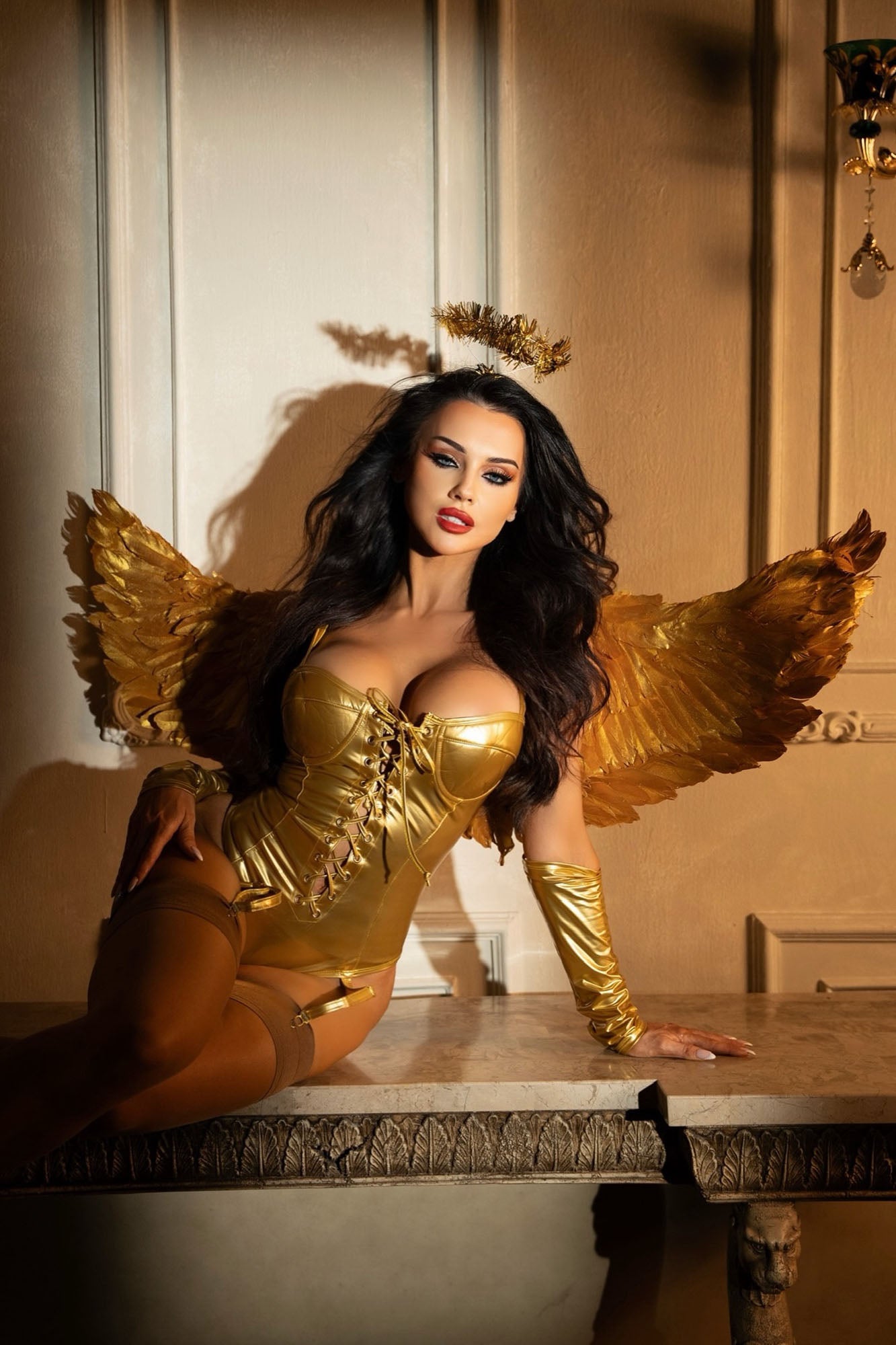 Angel Energy 4 Piece Costume Set - Gold