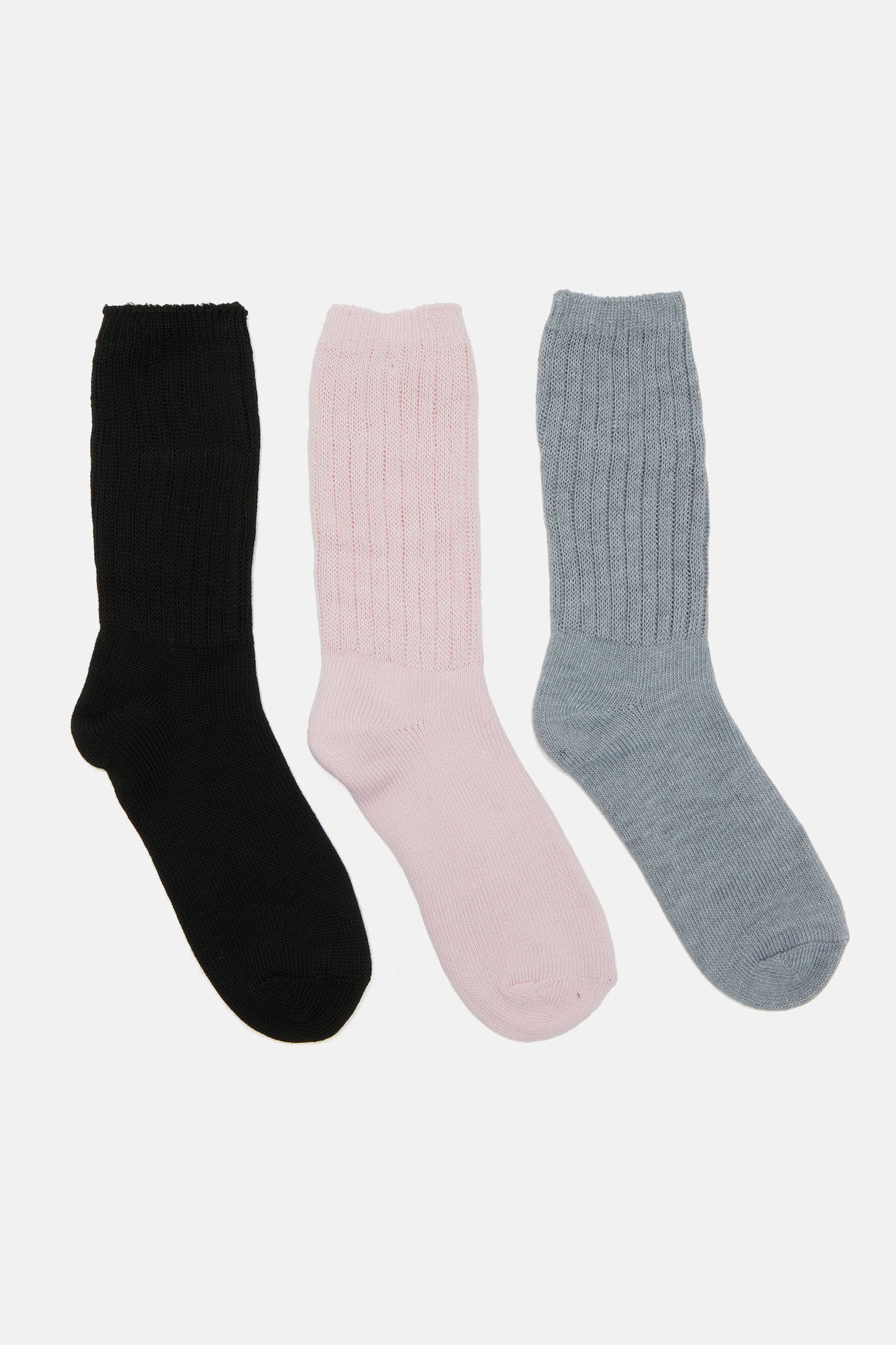 3 Pack Scrunch Socks - Grey/combo