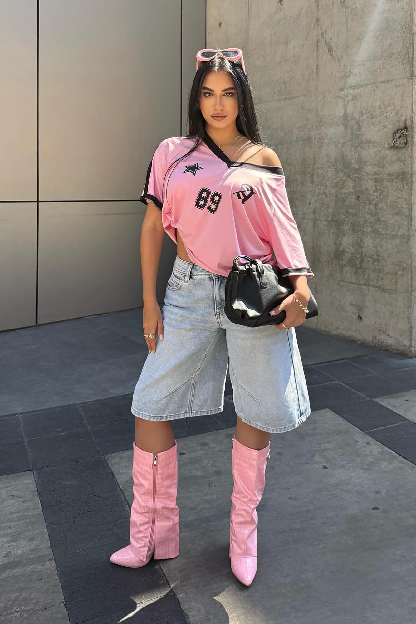 Not The Same Knee High Boots - Pink