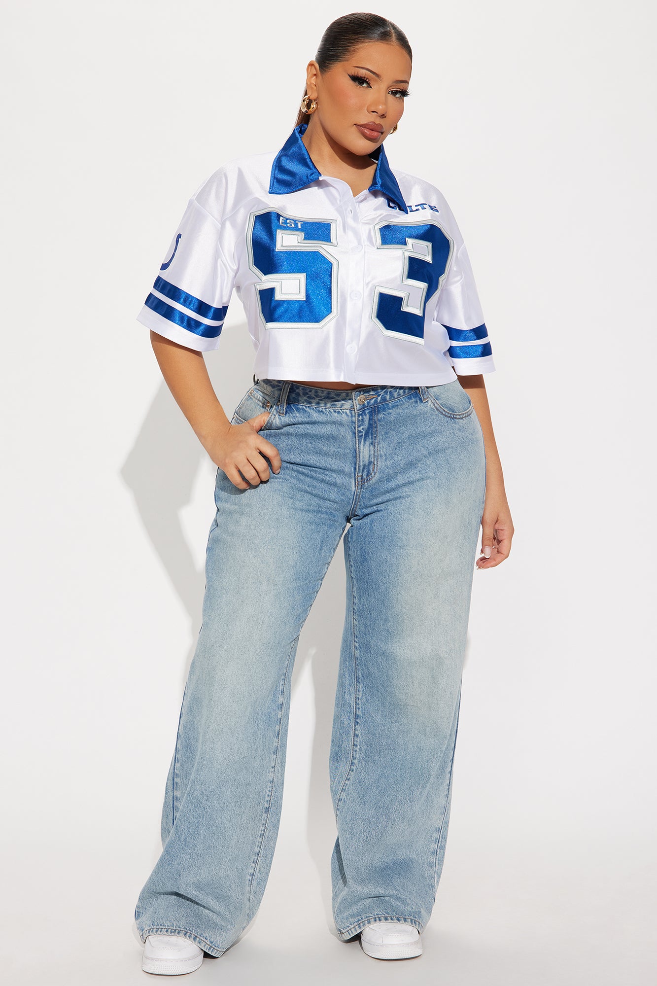 NFL Indianapolis Colts Cropped Shirt - White