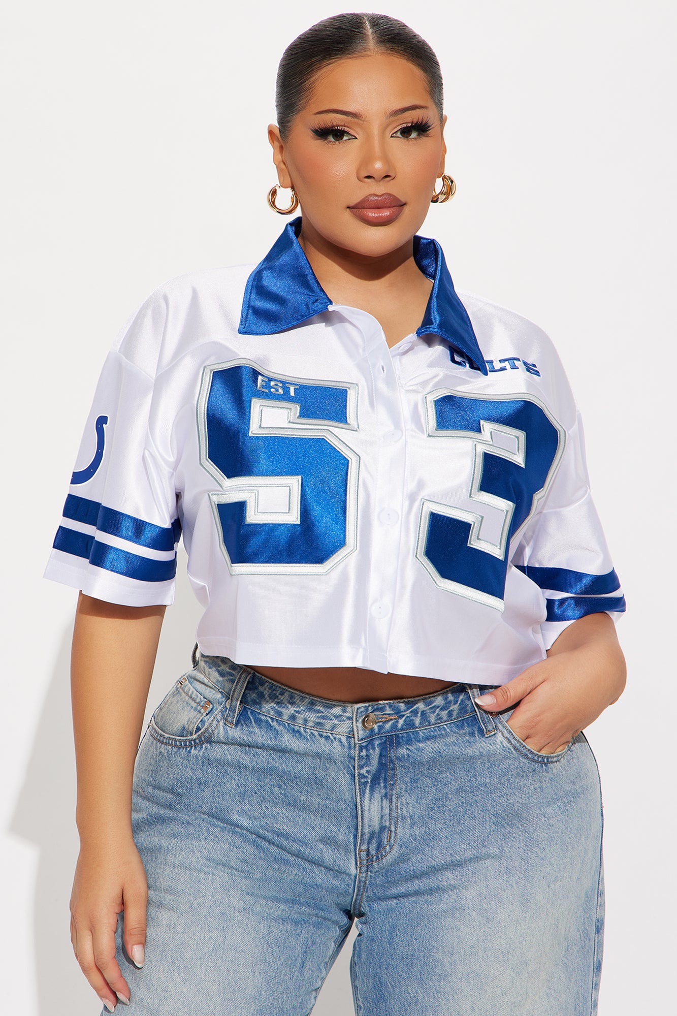 NFL Indianapolis Colts Cropped Shirt - White