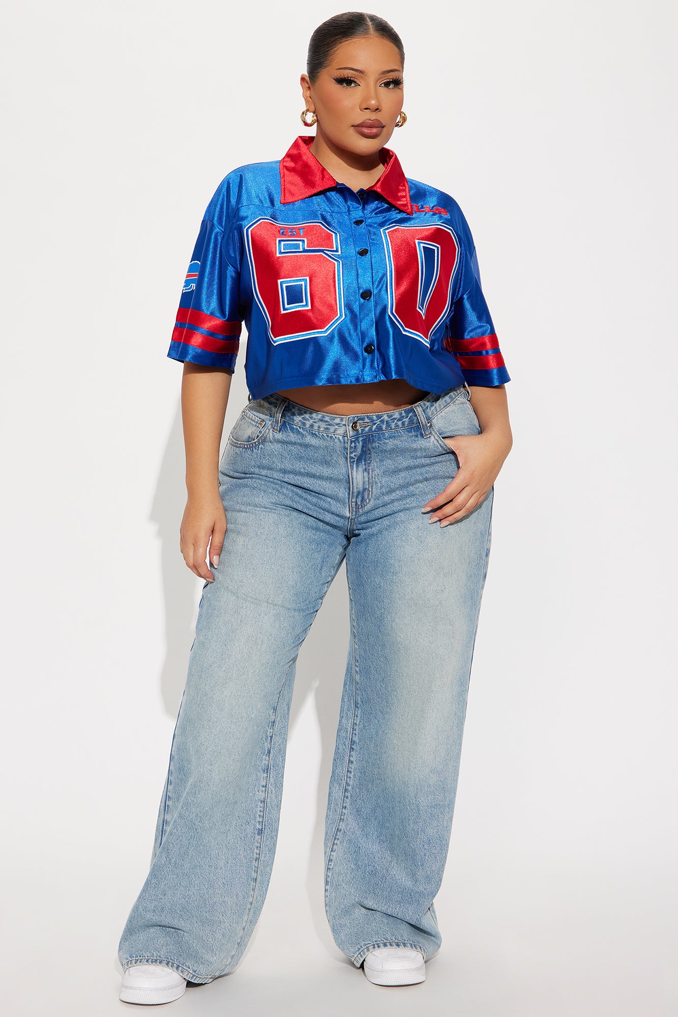 NFL Buffalo Bills Cropped Shirt - Blue/combo