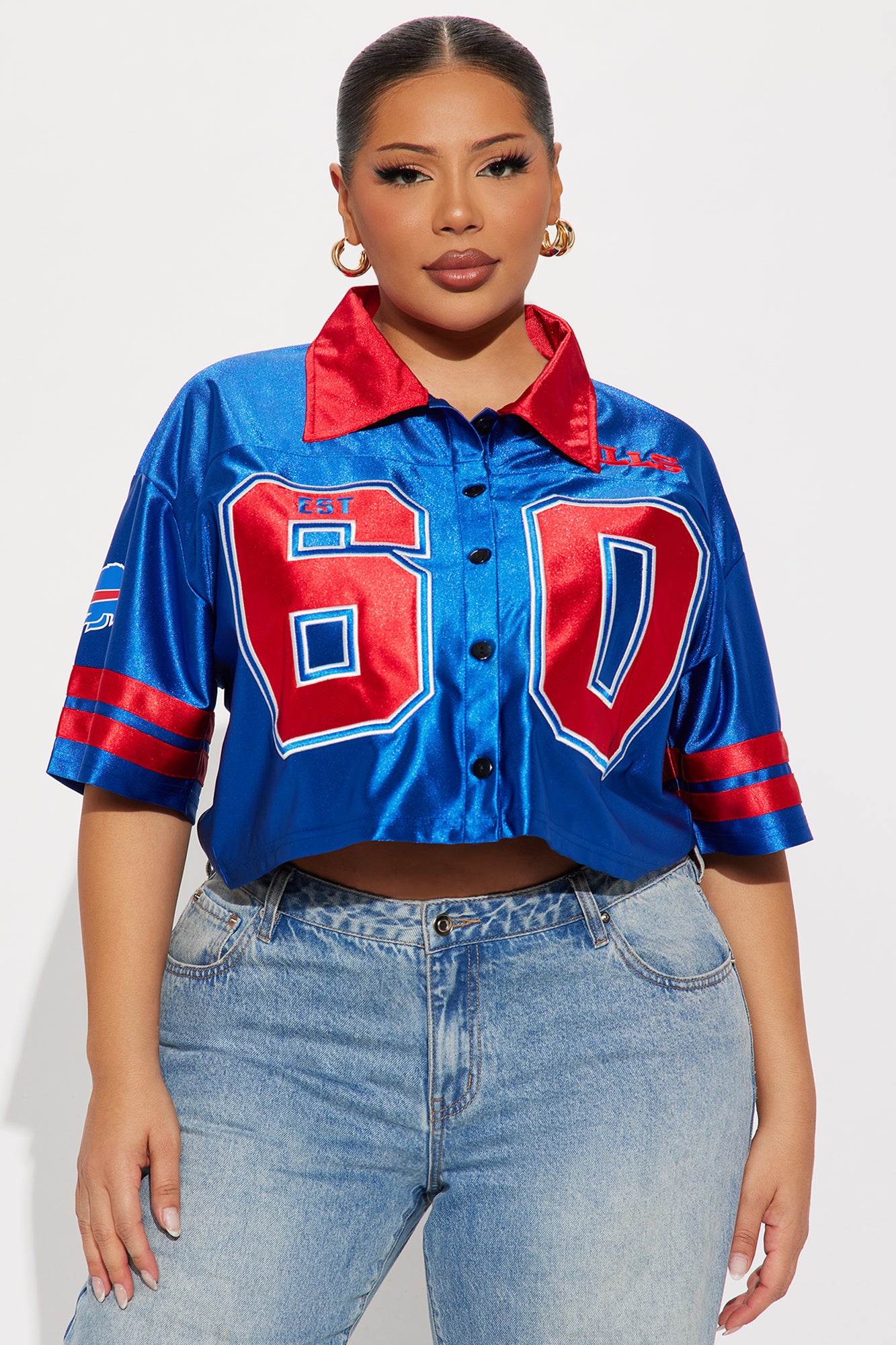 NFL Buffalo Bills Cropped Shirt - Blue/combo