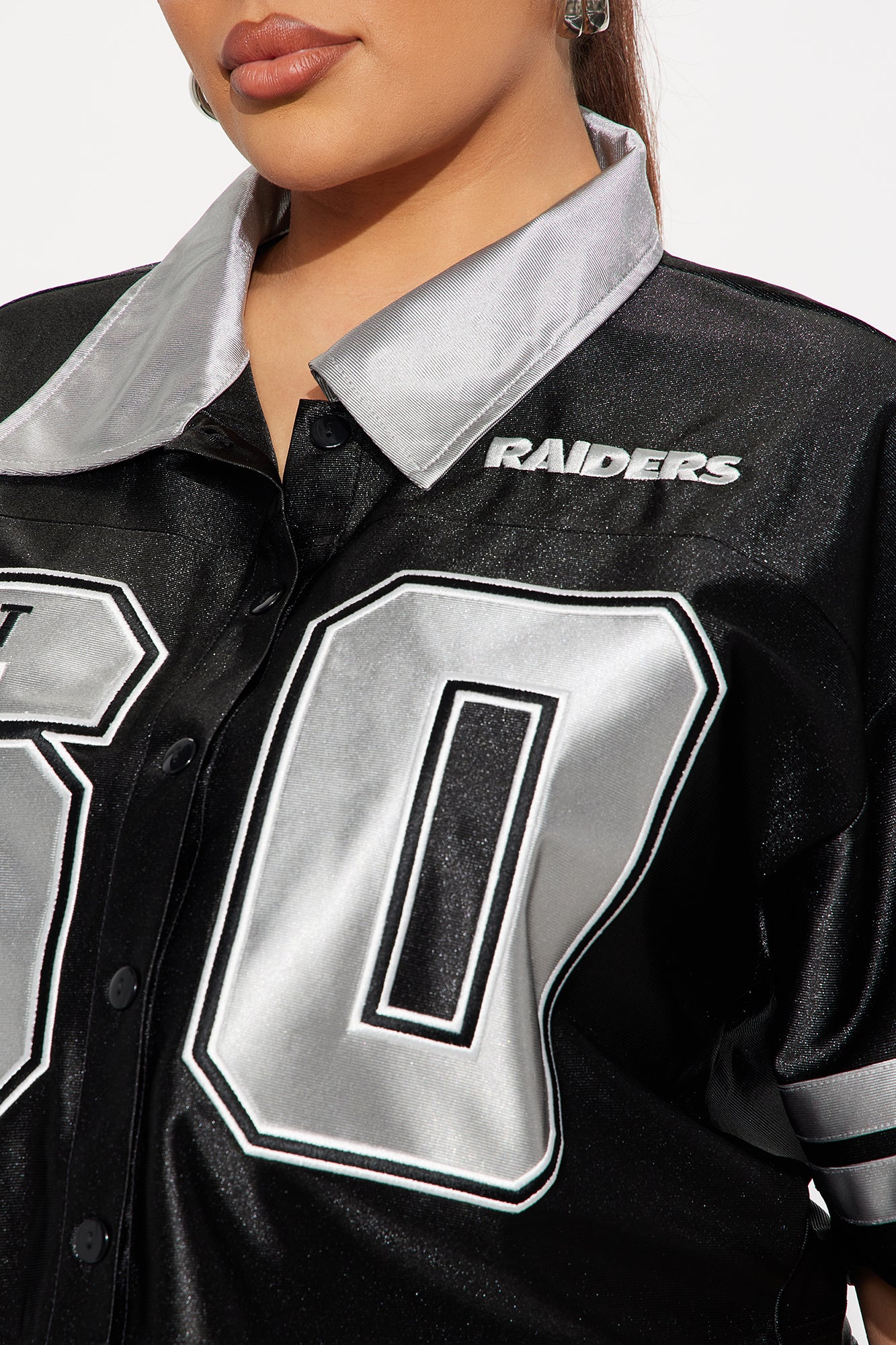 NFL Las Vegas Raiders Cropped Shirt - Black/combo