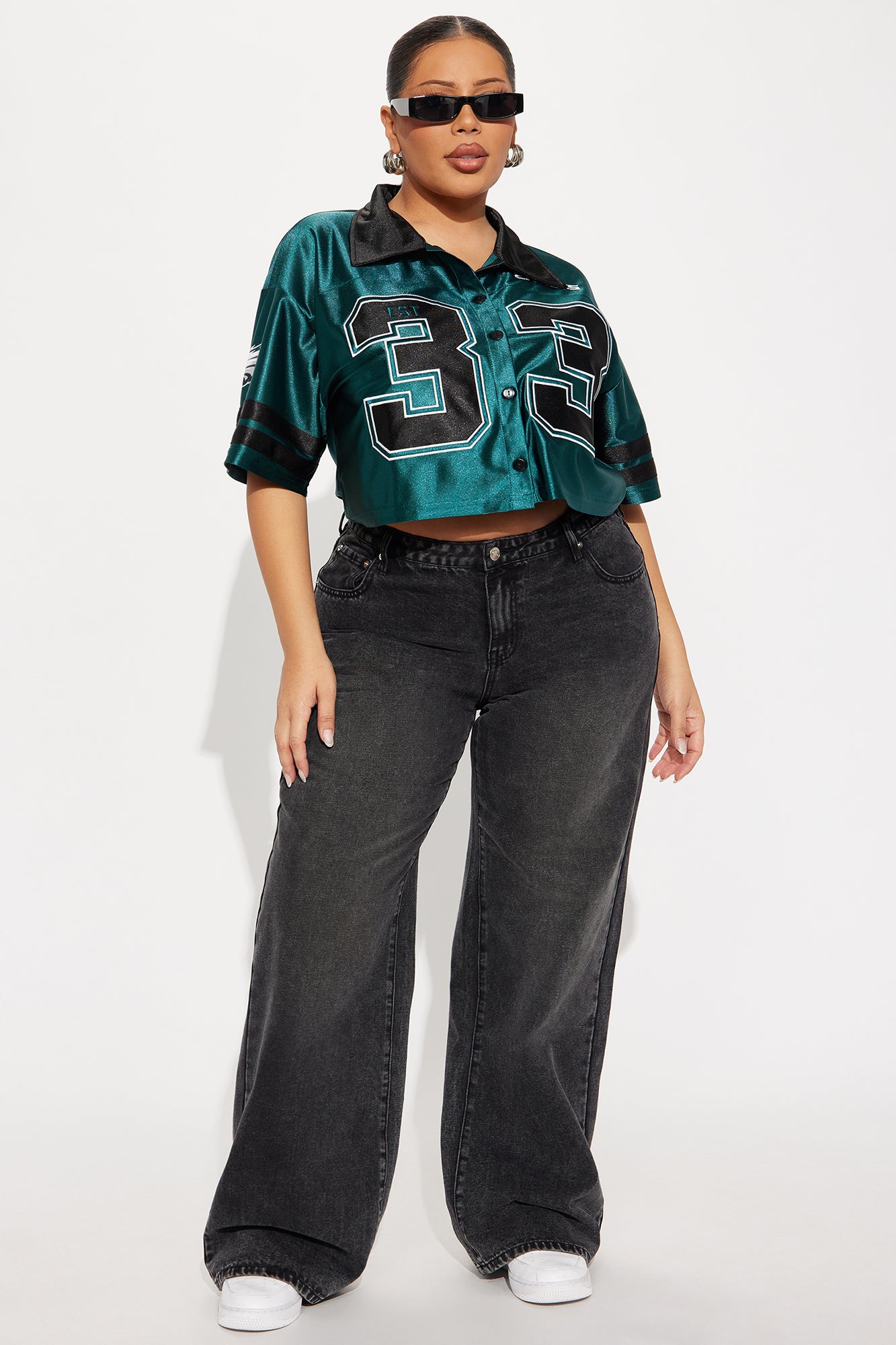 NFL Philadelphia Eagles Cropped Shirt - Green/combo