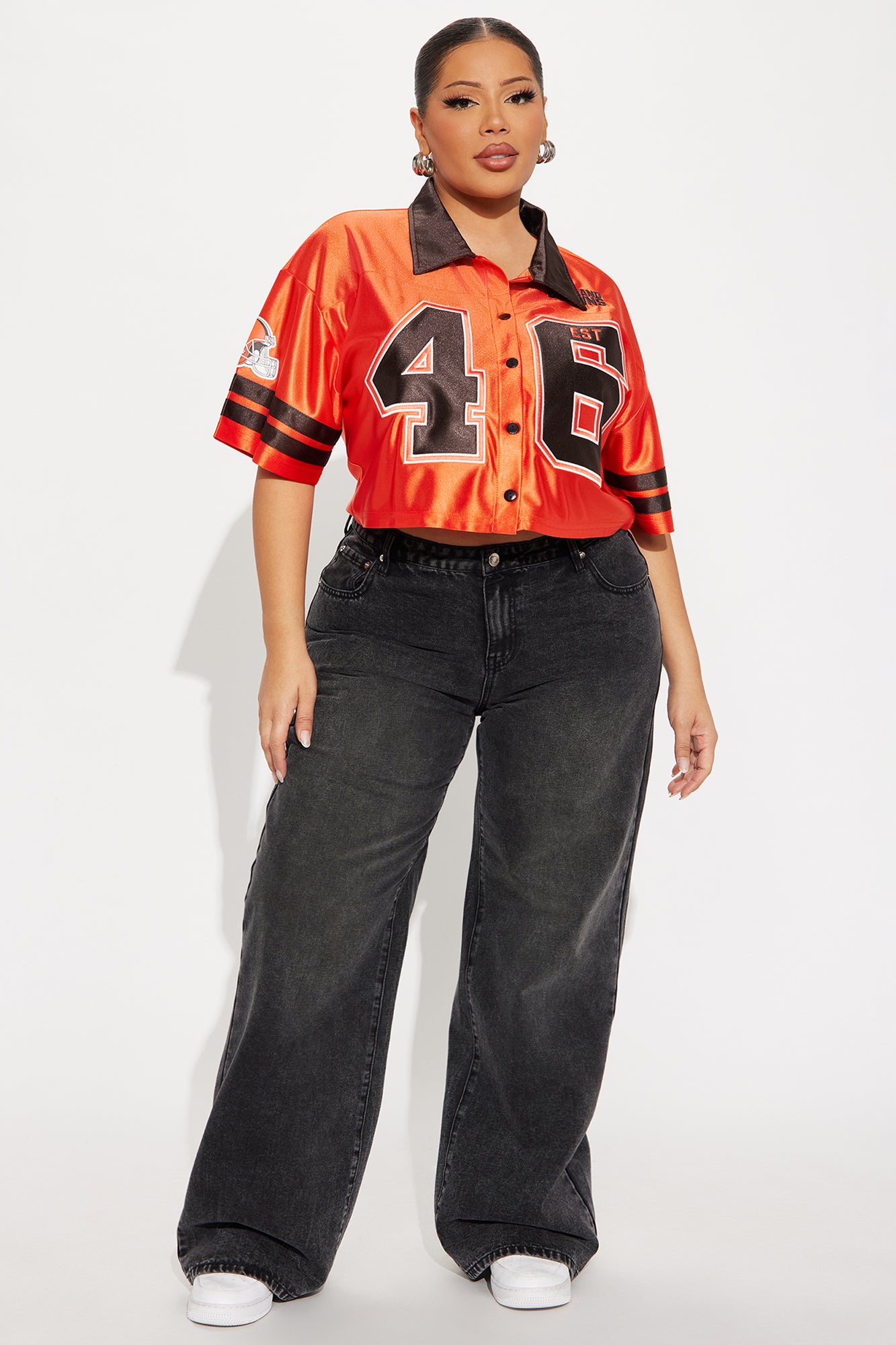 NFL Cleveland Browns Cropped Shirt - Orange