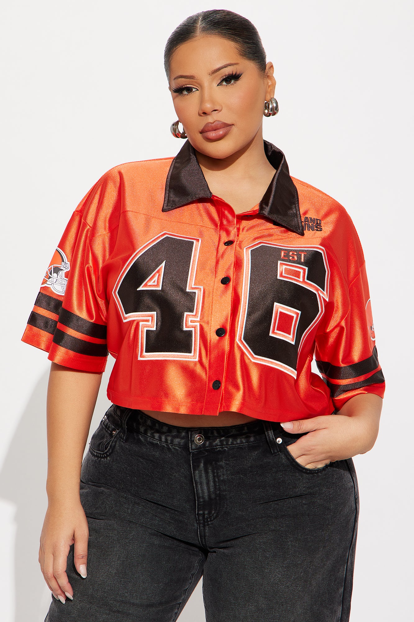 NFL Cleveland Browns Cropped Shirt - Orange