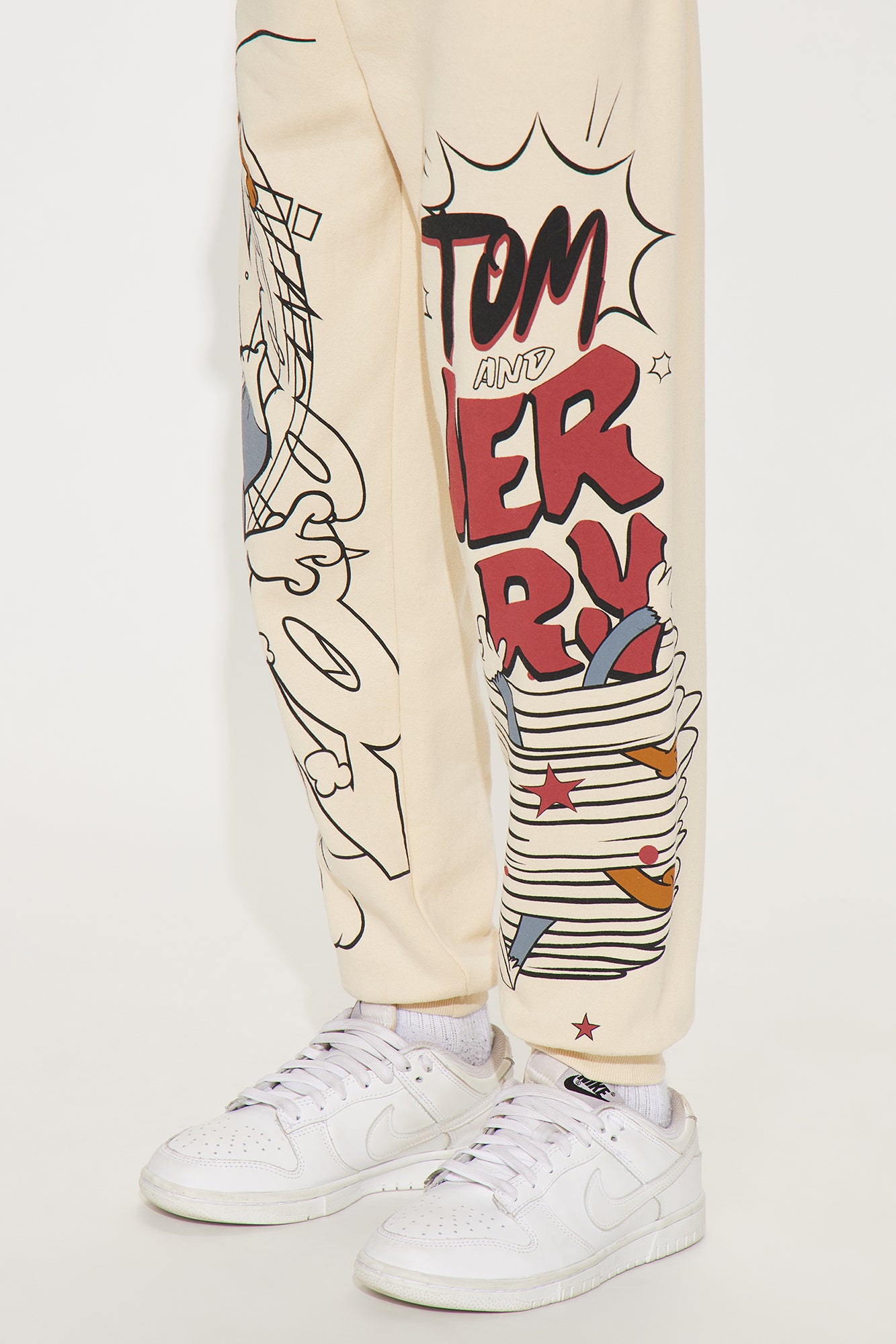 Mini Tom & Jerry Hoodie And Jogger Pant Set - Natural