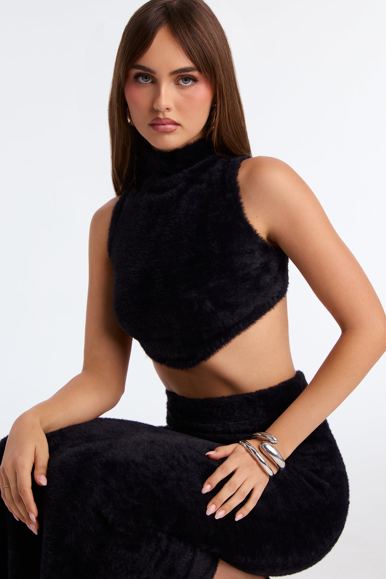Maya Sweater Maxi Skirt Set - Black