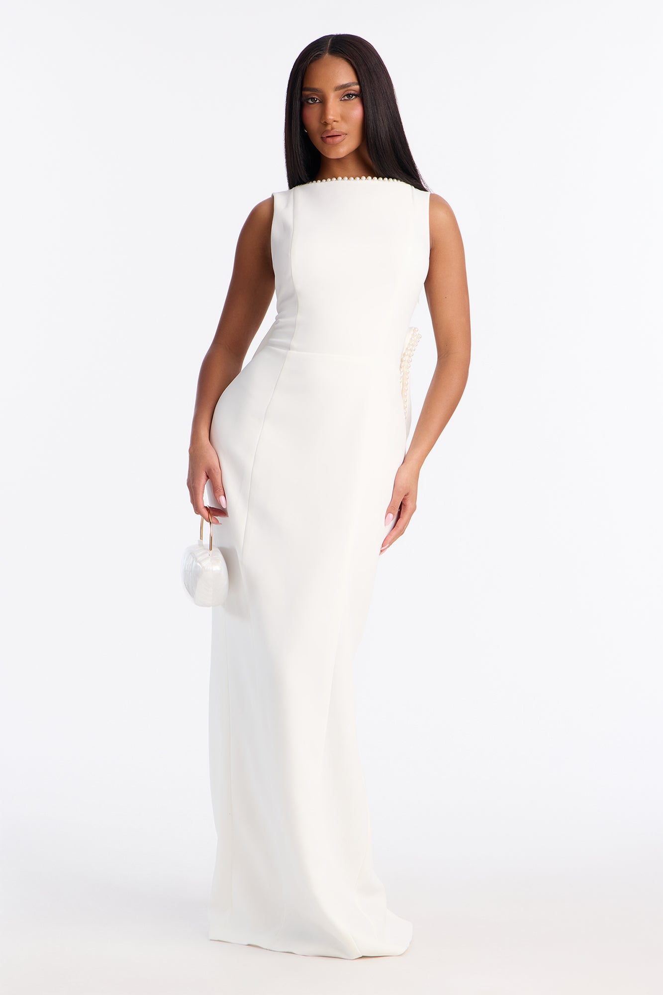 Elegant And Elevated Bow Gown - White
