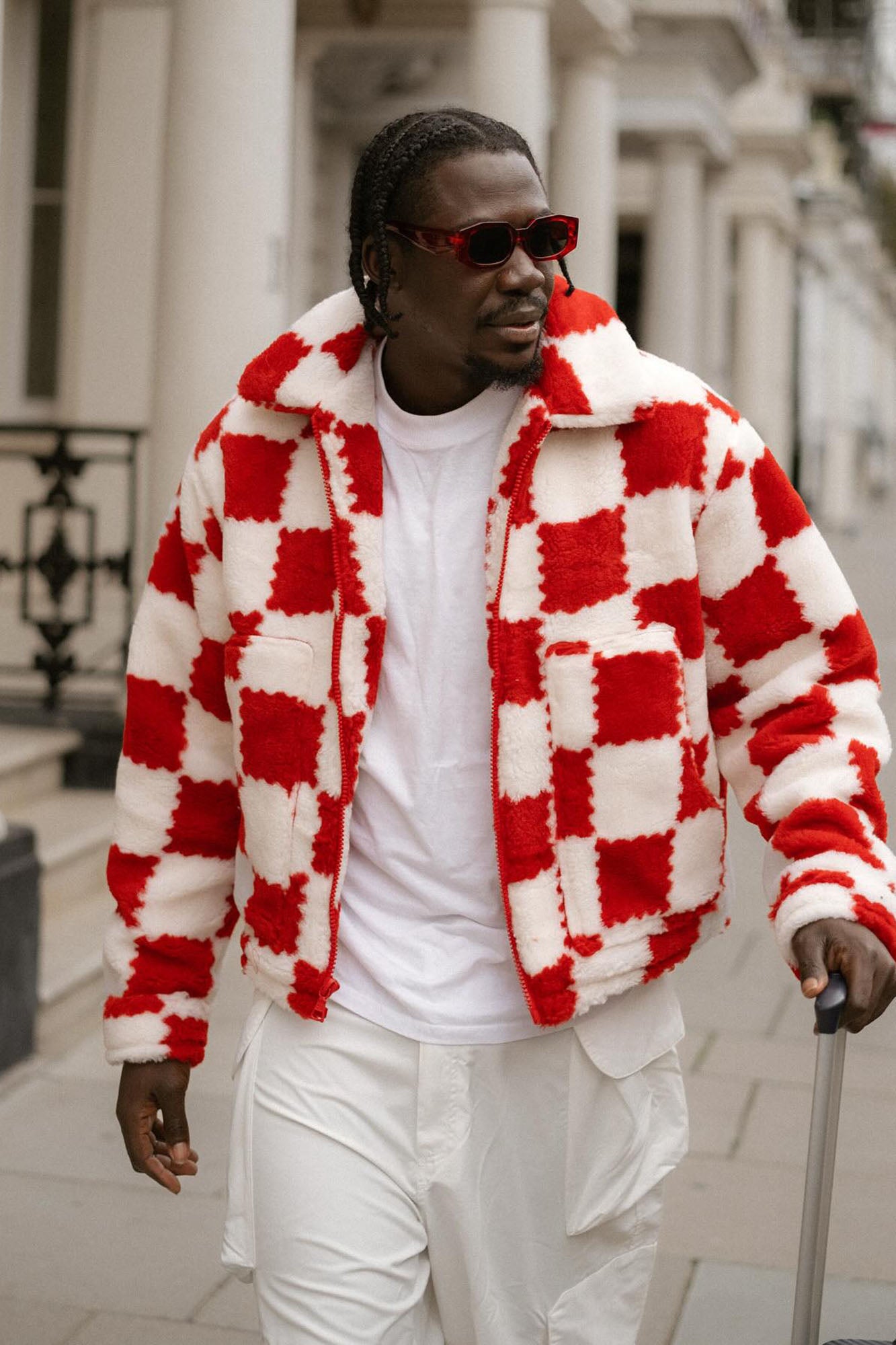 Playin' Chess Sherpa Jacket - Red/combo