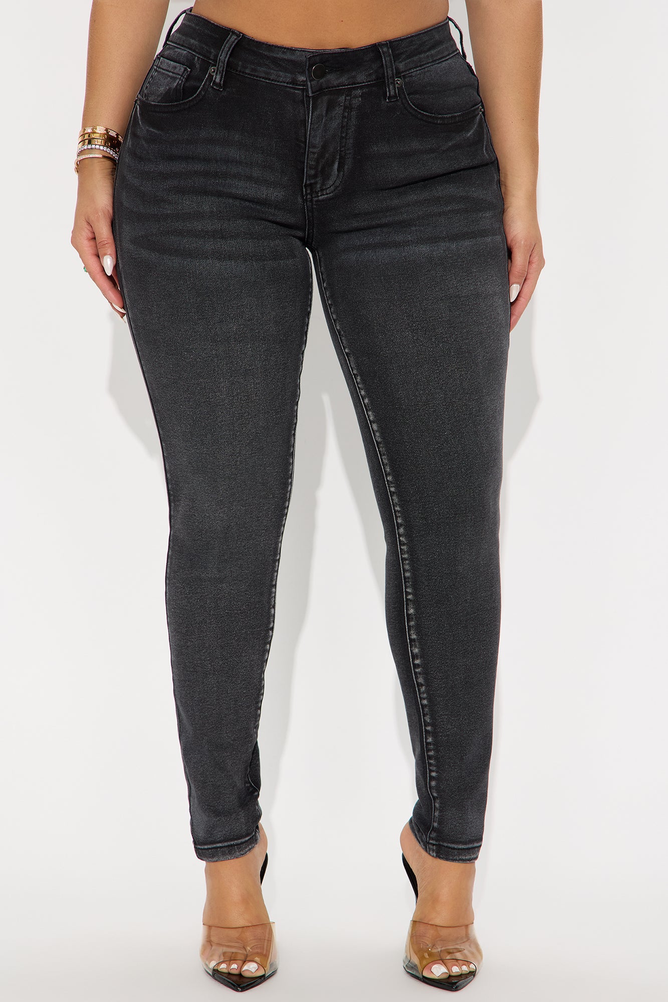 She's An Icon Curvy Stretch Skinny Jeans - Black Wash