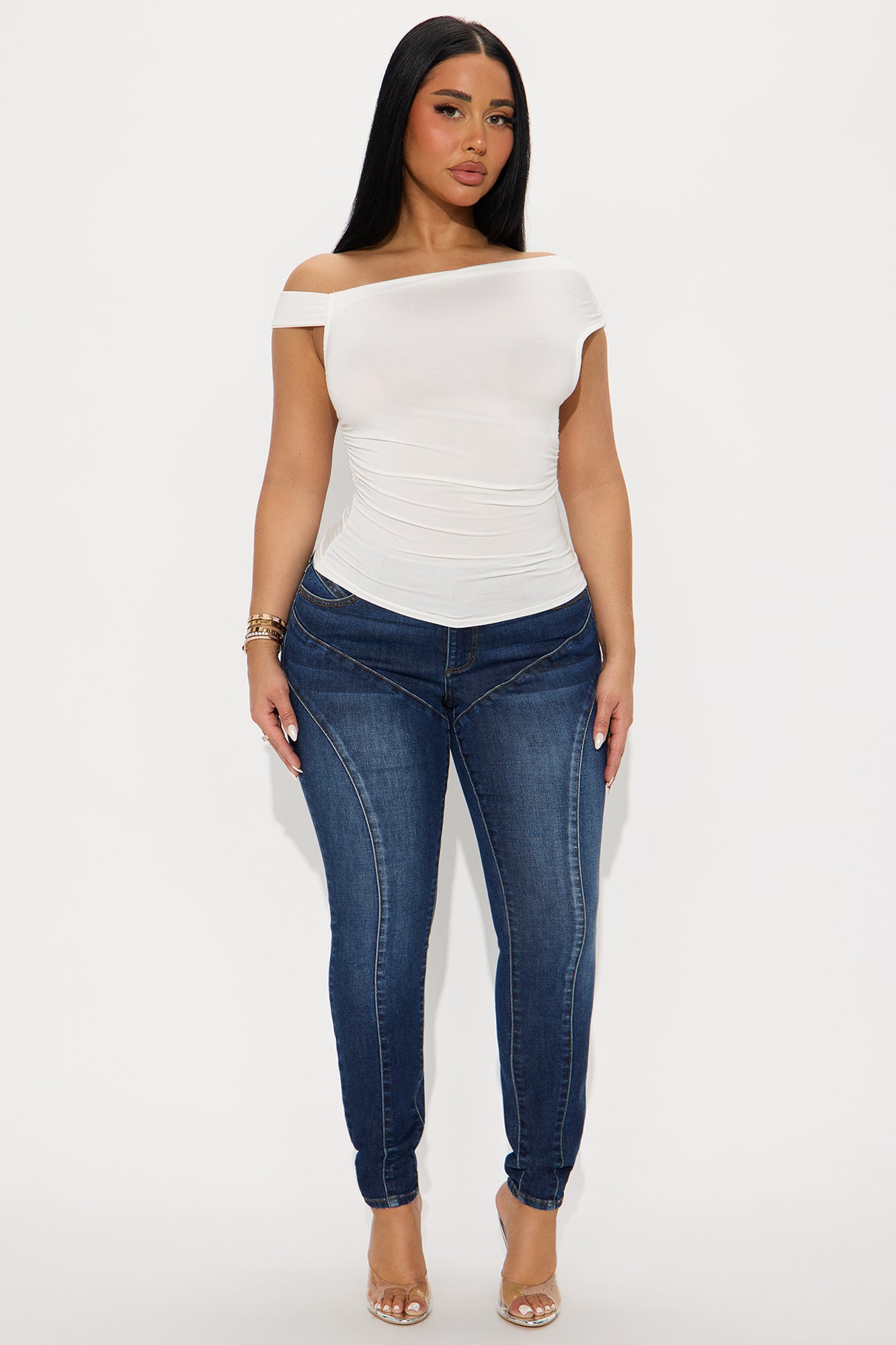 On Track Moto Skinny Jeans - Dark Wash