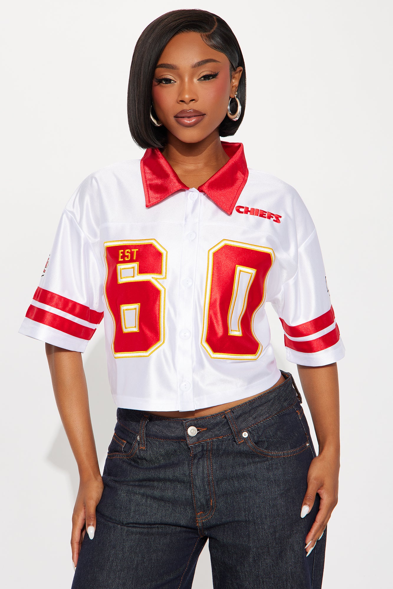NFL Kansas City Chiefs Cropped Shirt - White/combo