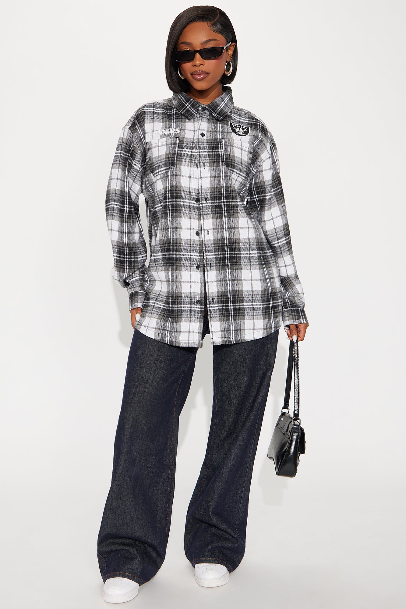 NFL Raiders Plaid Flannel - Black/combo