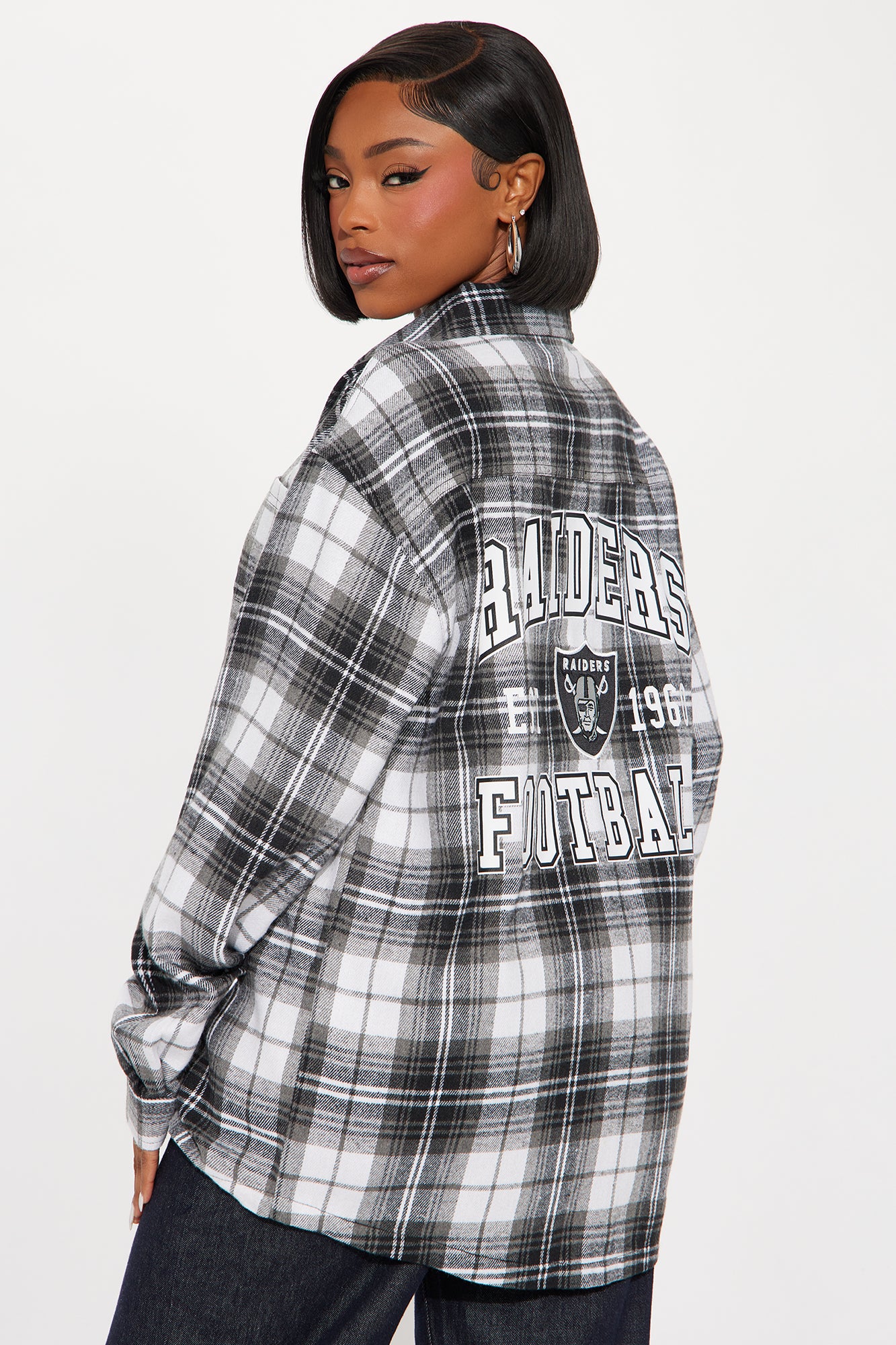 NFL Raiders Plaid Flannel - Black/combo