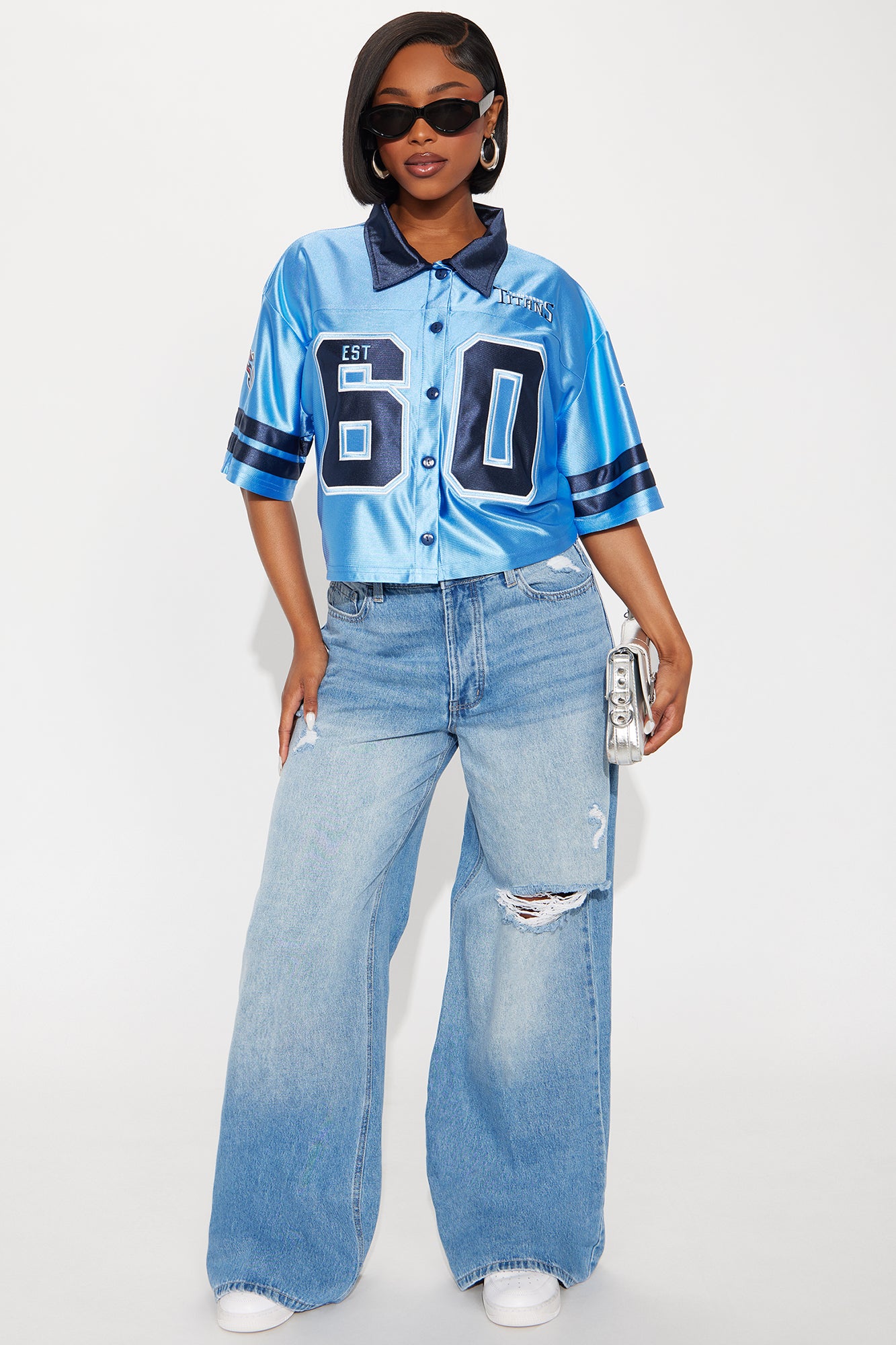 NFL Titans Cropped Shirt - Blue