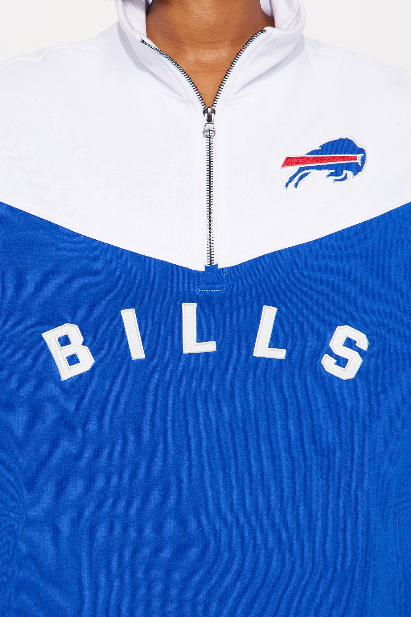 NFL Buffalo Bills Half Zip Sweatshirt - Royal/combo
