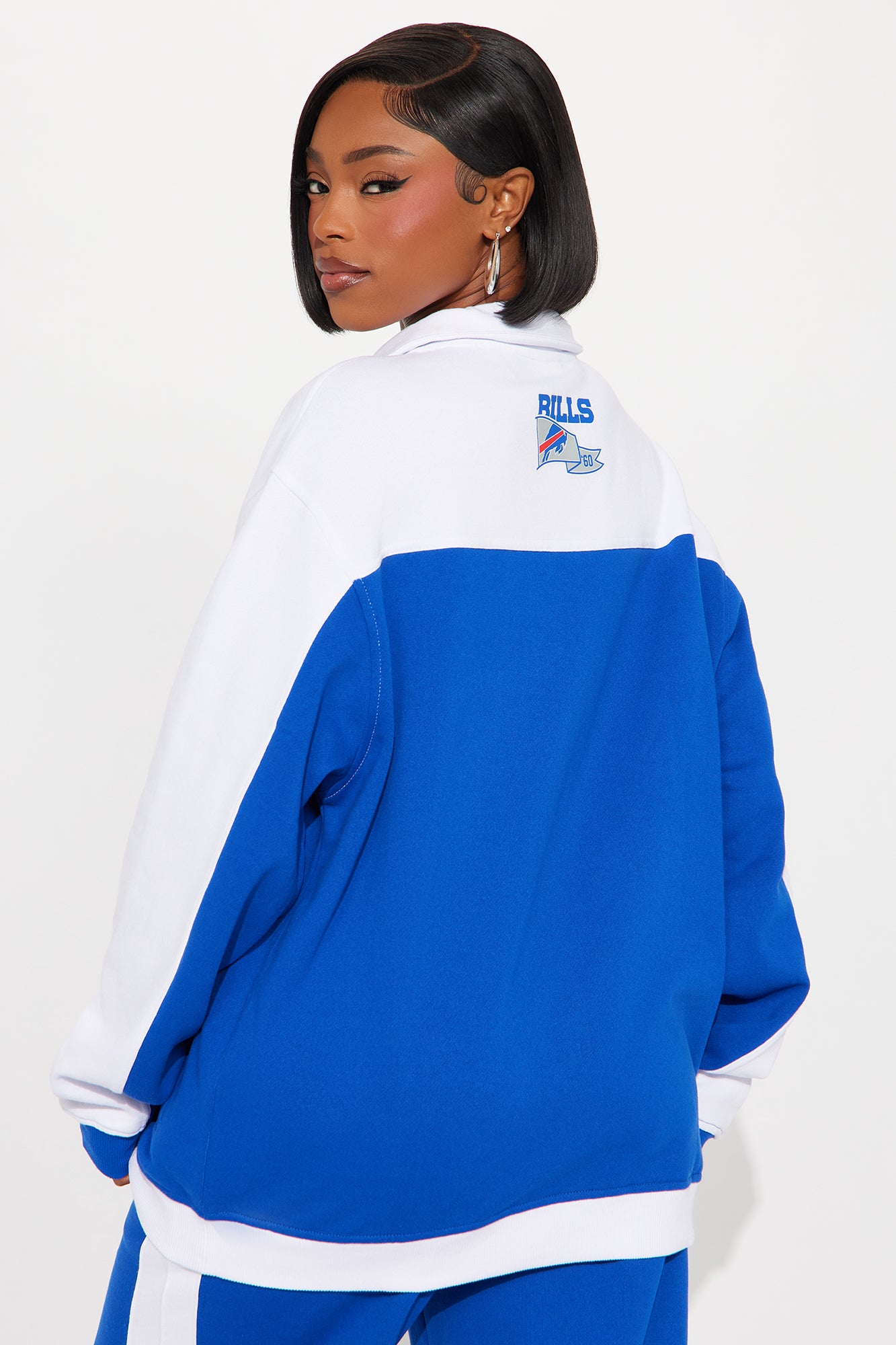 NFL Buffalo Bills Half Zip Sweatshirt - Royal/combo