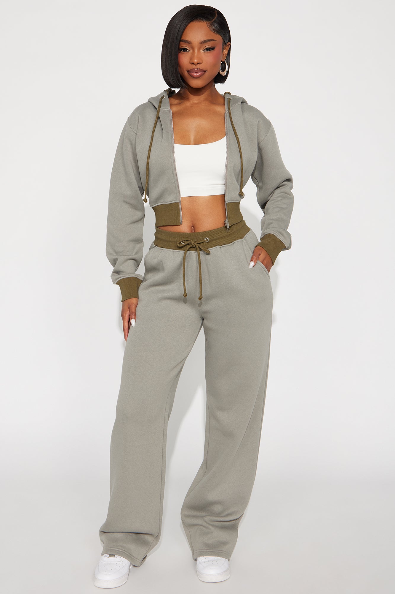 Sunday Reset Fleece Pant Set - Grey