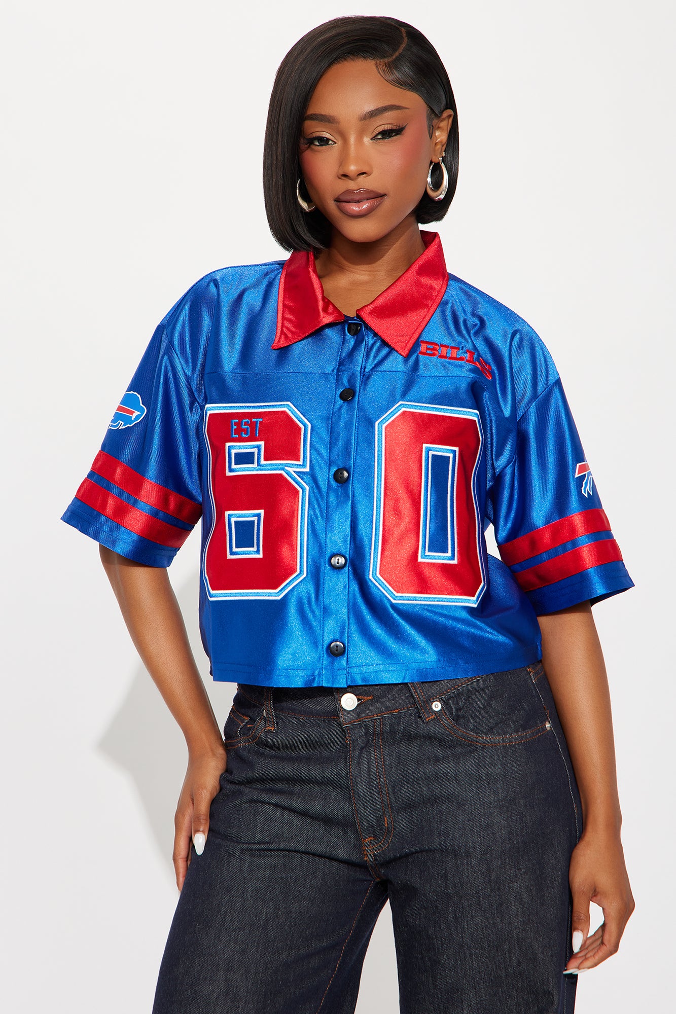 NFL Buffalo Bills Cropped Shirt - Blue/combo